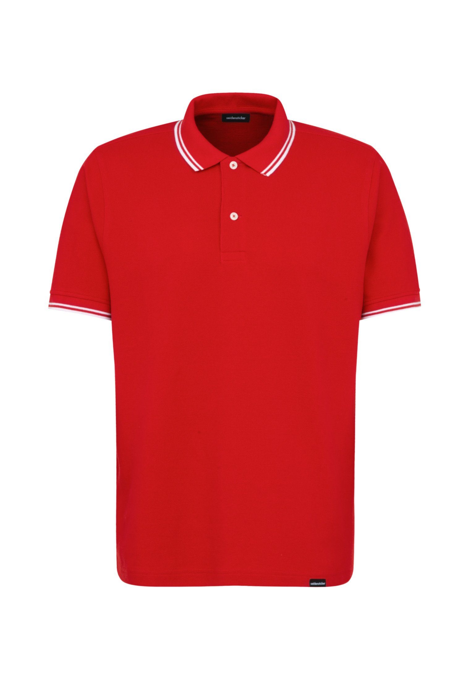 Kurzarm Uni Regular Poloshirt Kragen seidensticker Rot