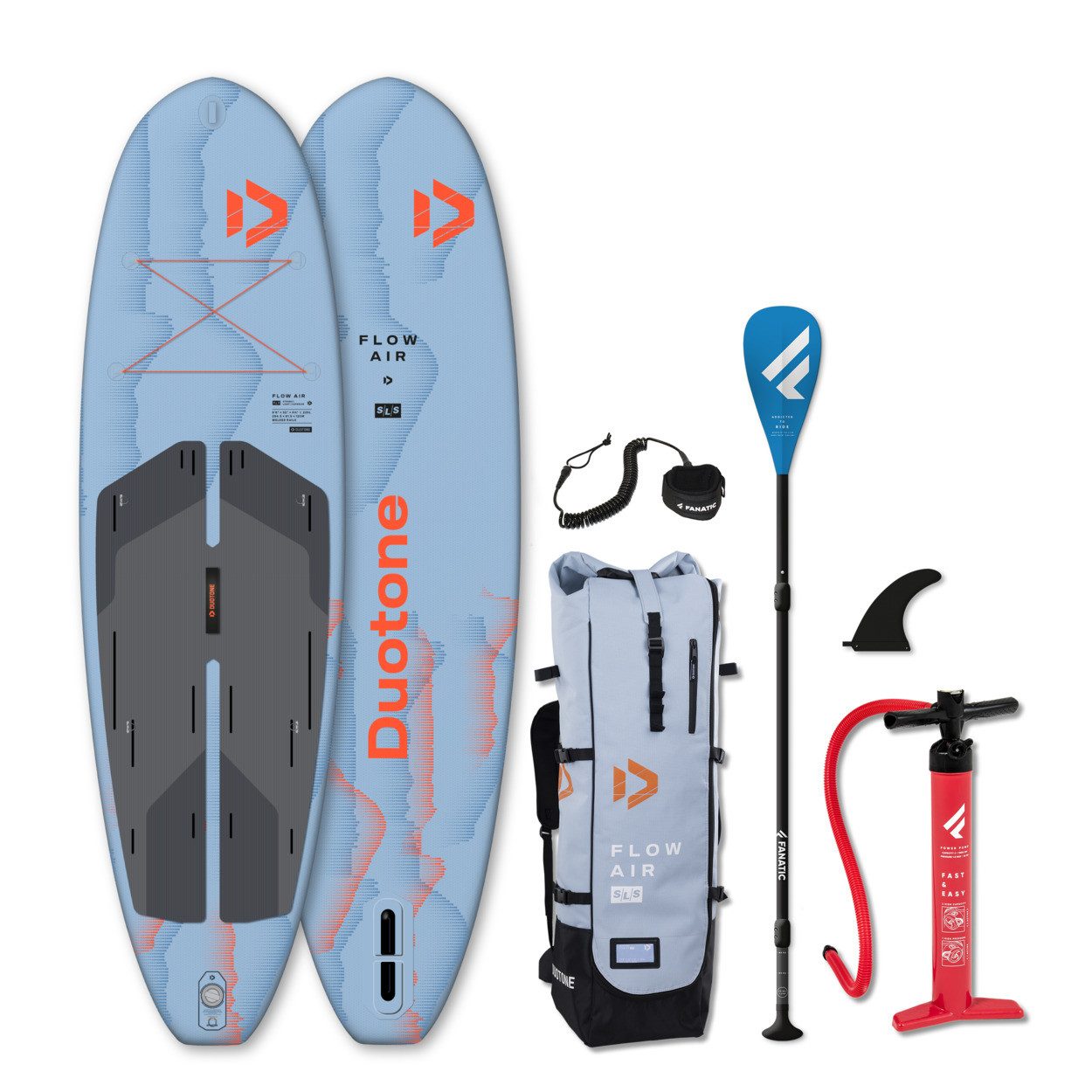 DuoTone SUP-Board DUOTONE FLOW AIR SLS 9'8 iSUP SUP Board Allround leicht Set 6,6Kg