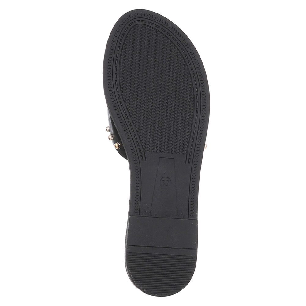 Ital-Design Modische Slides mit Glitzer-Details für Damen Pantolette (89542620) Blockabsatz Pantoletten in Schwarz – Bild 3 von 5