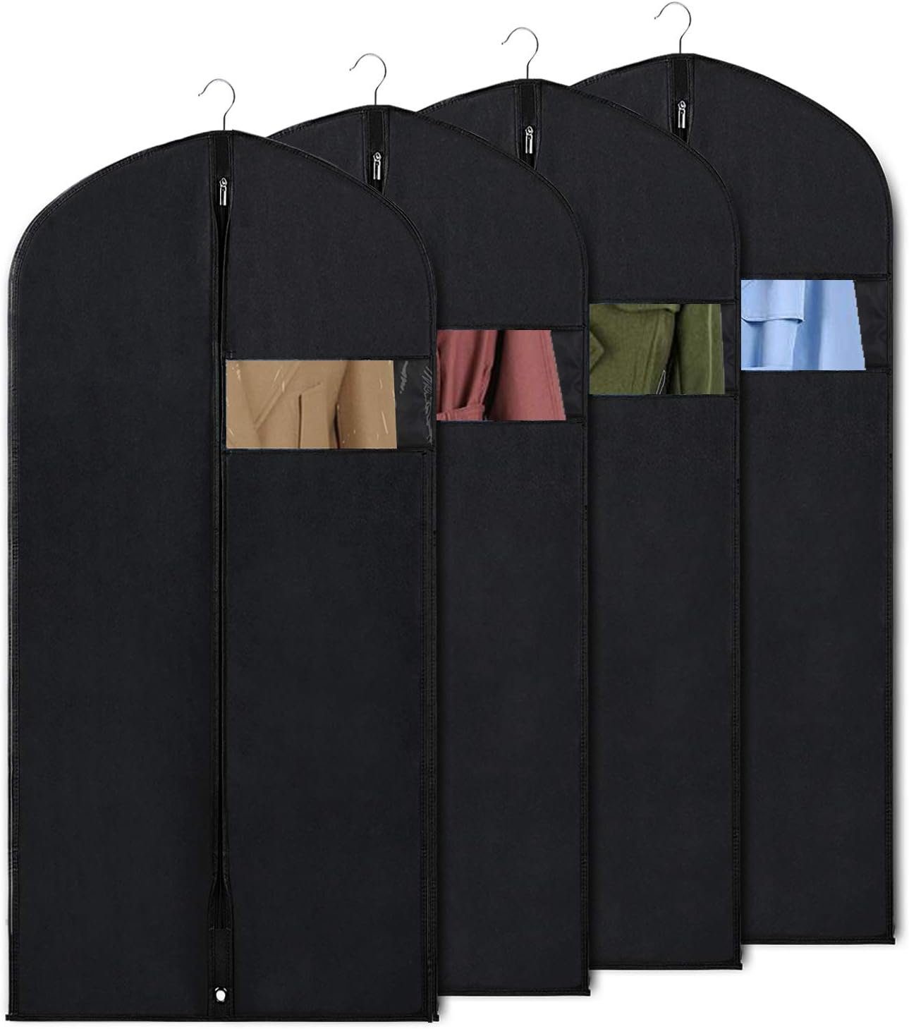 SCOHOME Kleidersack Kleidersack Mäntel die Stoff Kleidersäcke Atmungsaktiver für 80/100/120/140cm) Abendkleider, (60 Kleider x 4 Lang Stück Aufbewahrung, für Schwarz-60*140CM den