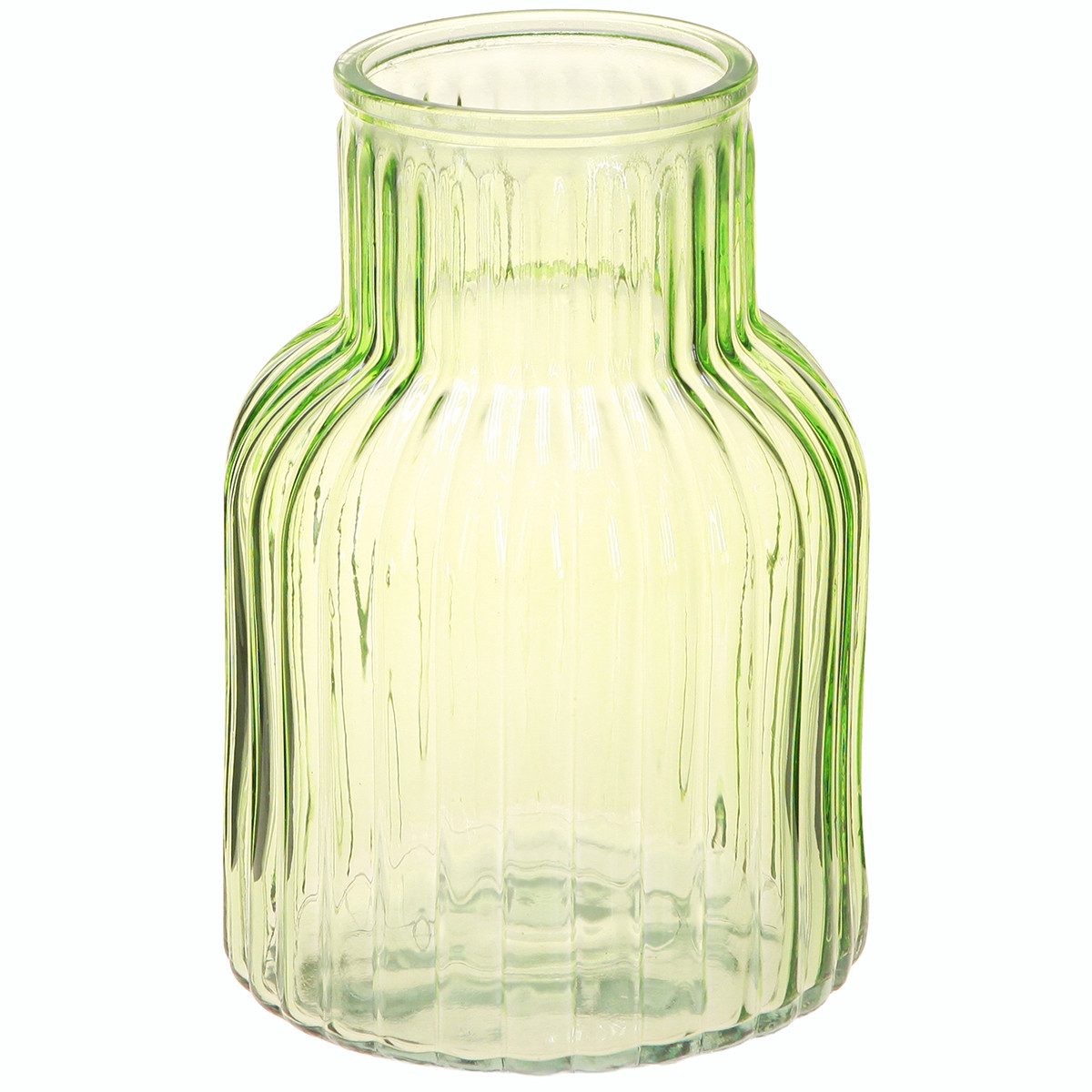 Viana Tischvase Retro Glasvase mit Rillendesign für stilvolle Tischdekoration