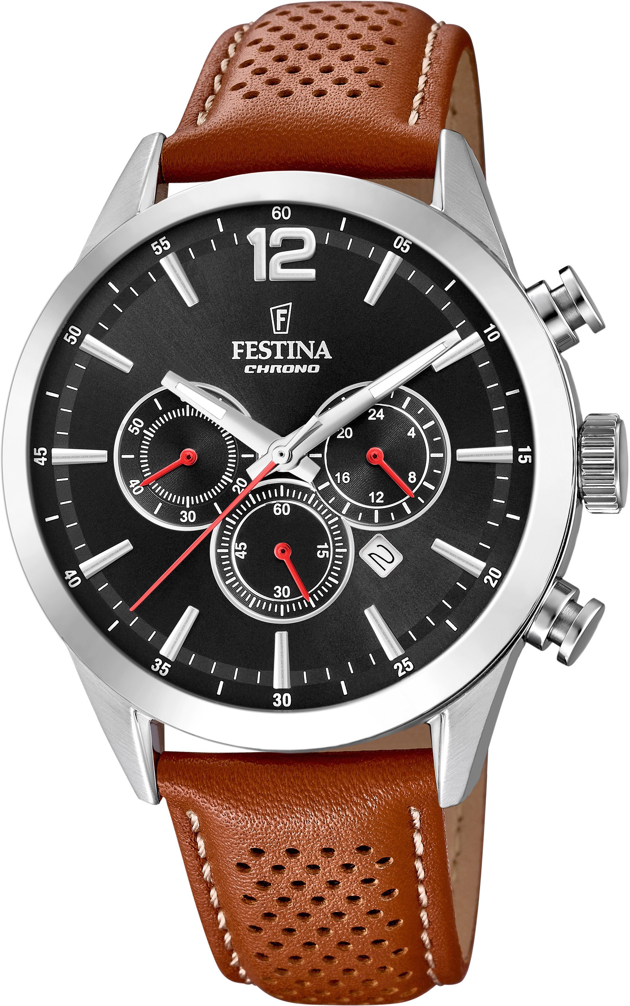 Festina Chronograph Timeless Chronograph, F20542/6, Armbanduhr, Quarzuhr, Herrenuhr, Stoppfunktion