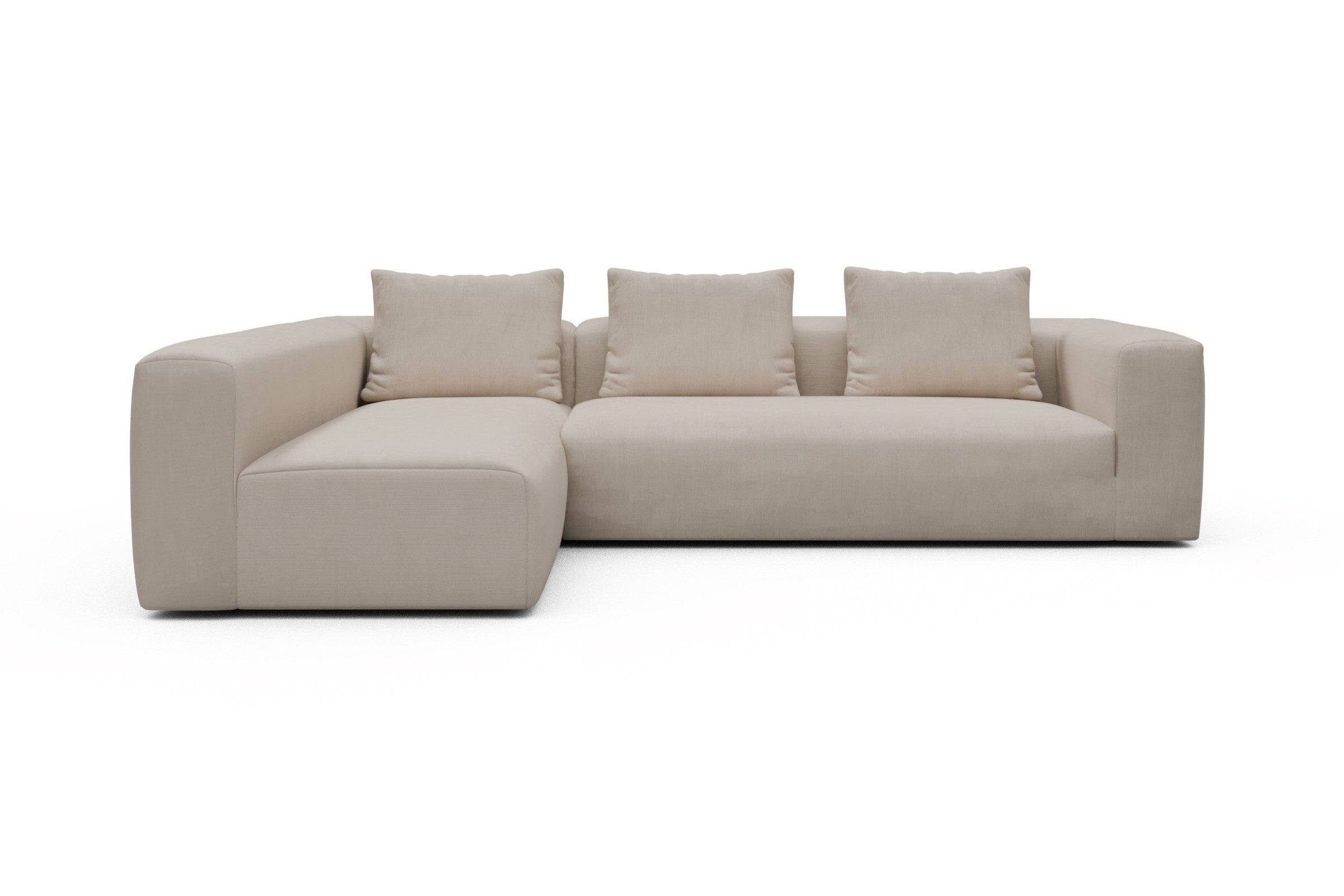moebelfaktor Ecksofa Fred 2x 2,5-Sitzer links offen, Modular, tief, komfortabel, breite Armlehnen