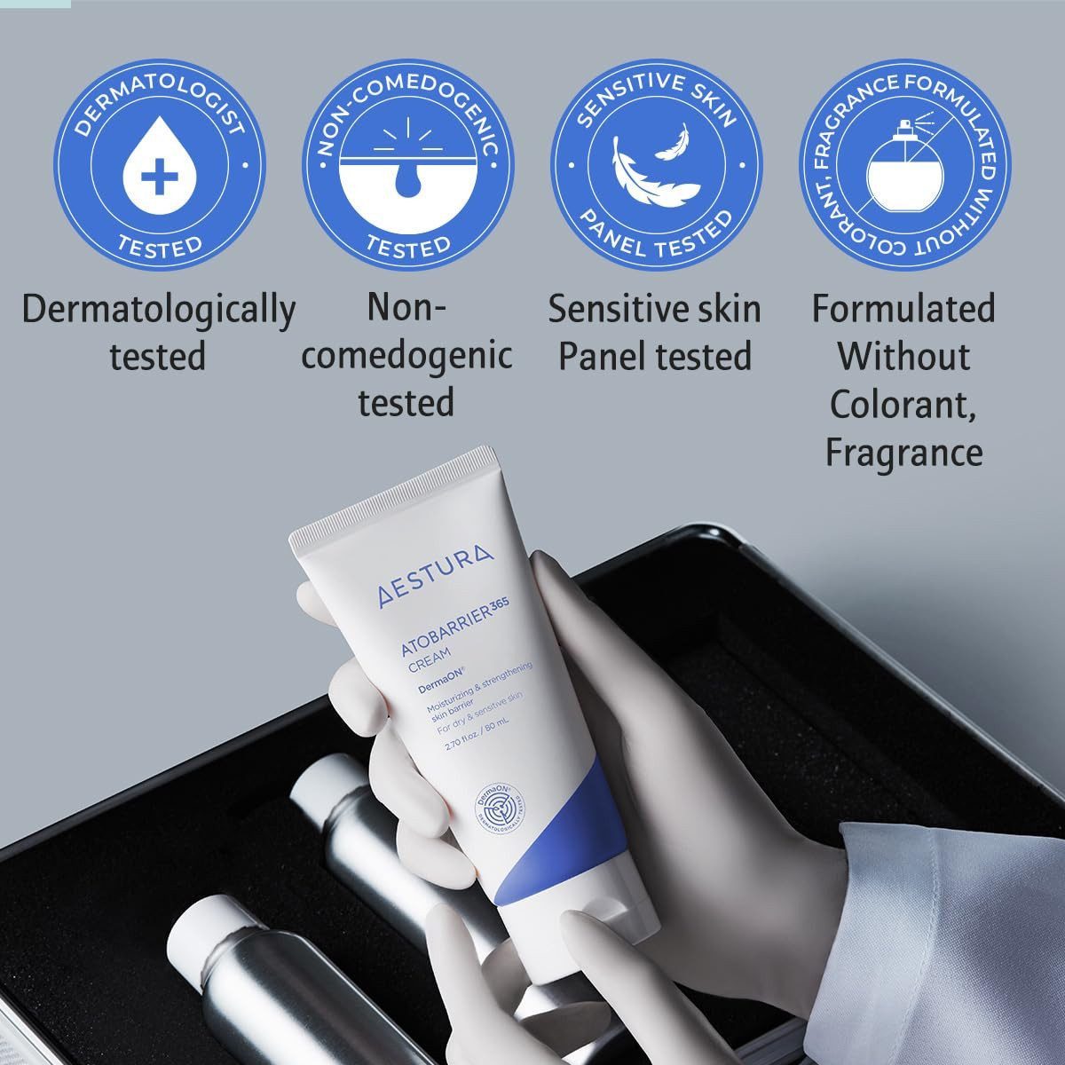 AESTURA Feuchtigkeitscreme Atobarrier 365 Cream 80ml – Feuchtigkeitsspendende Gesichtscreme mit mit Ceramiden, Squalan und Cholesterin zur Stärkung, der Hautbar – Bild 5 von 5
