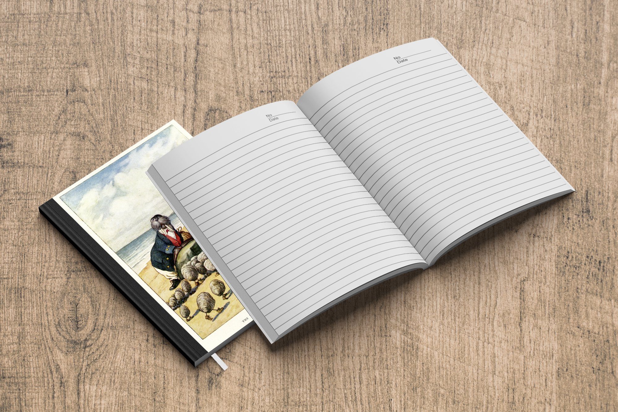 Haushaltsbuch MuchoWow Seiten, Walross Journal, Merkzettel, A5, 98 und Vintage-Illustration Notizbuch das Tagebuch, der Schreiner, Notizheft,