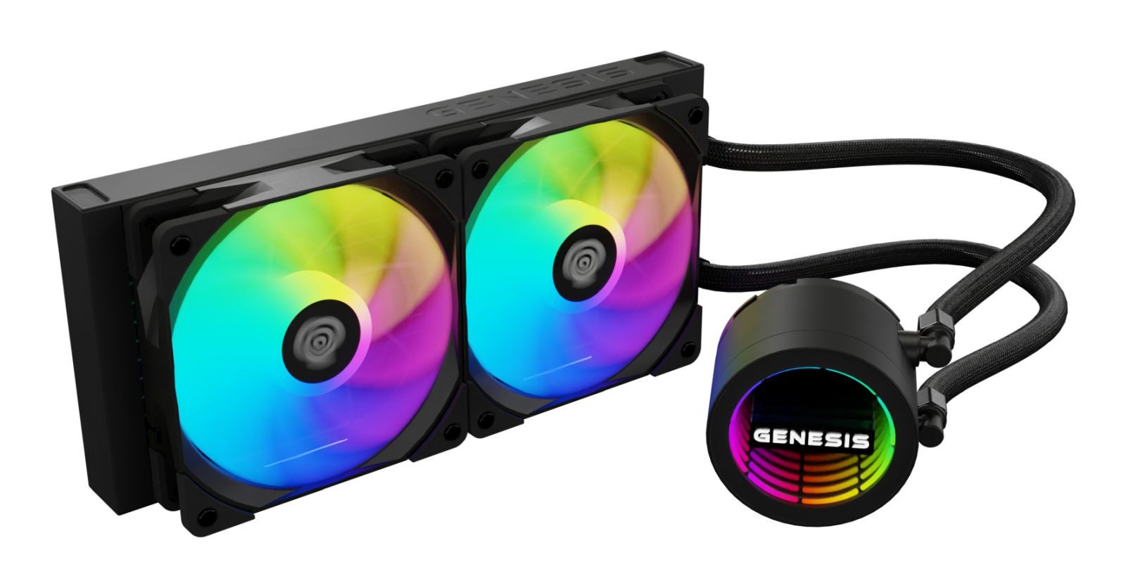 GENESIS CPU Kühler natec AiO CPU Wasserkühlung Hydria 240 schwarz ARGB (NLG-2319)