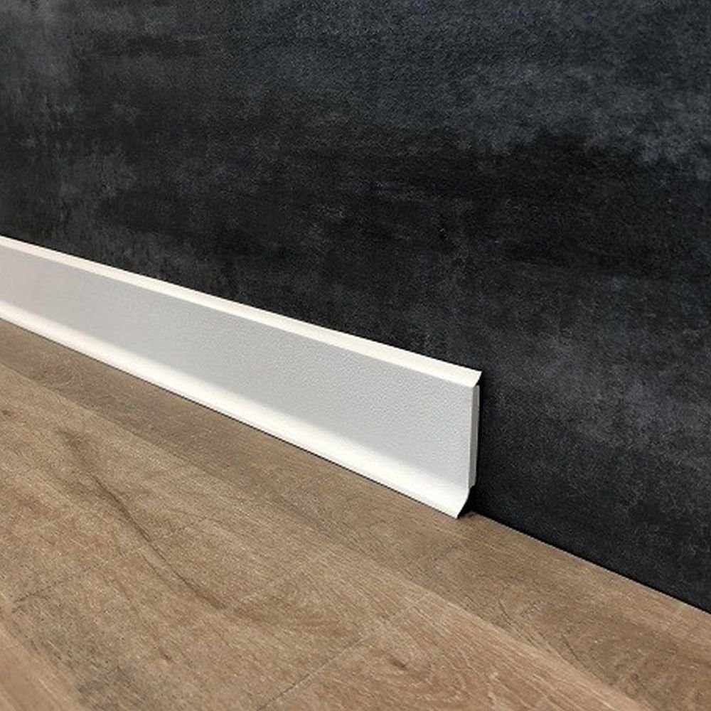 PROVISTON Sockelleiste Hartschaum PVC, 12.8 x 60 x 2500 mm, Weißgrau, Kunststoff Fußleiste