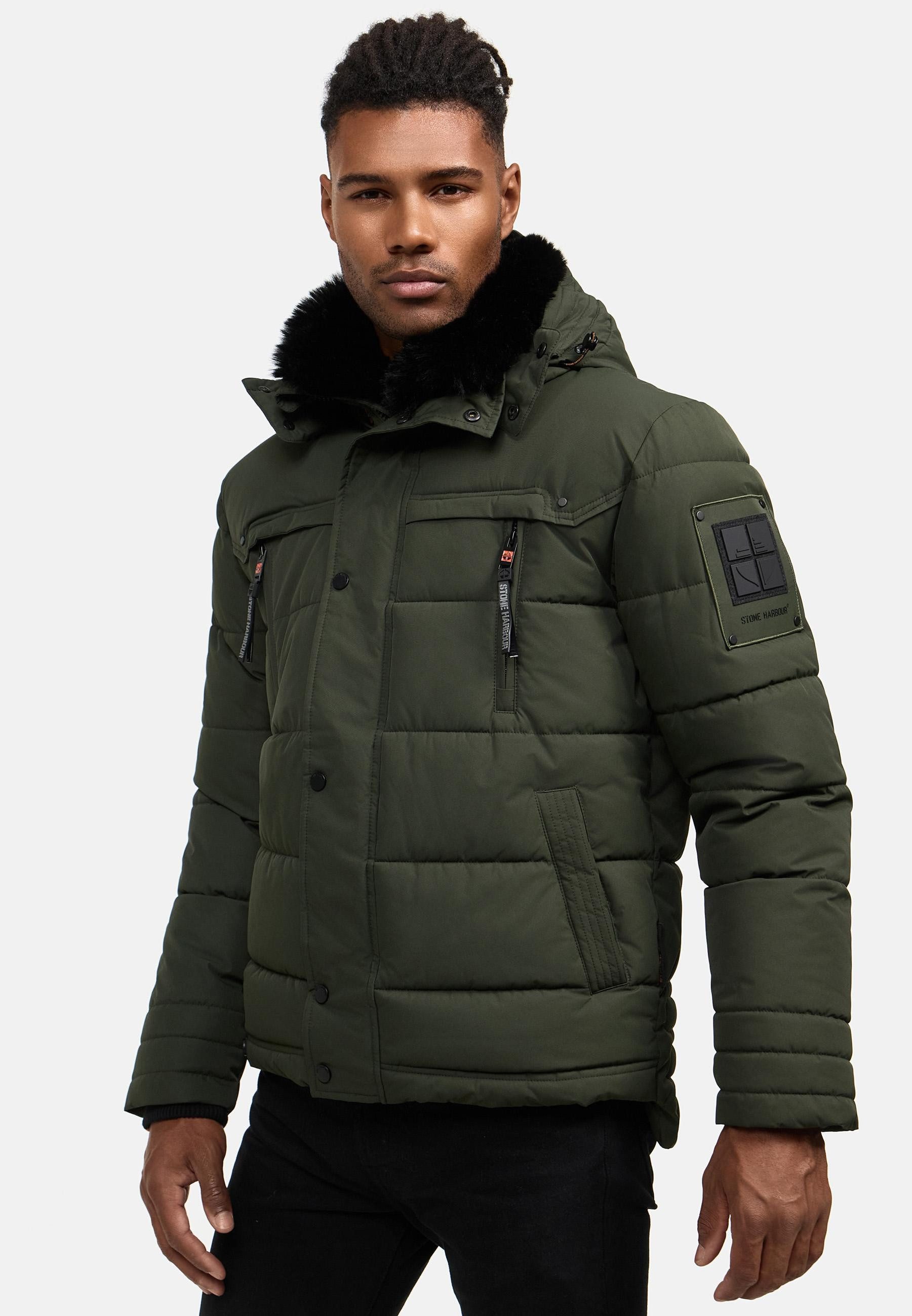 Stone Harbour Steppjacke Witas gesteppte Herren Winterjacke mit abnehmbarer Kapuze