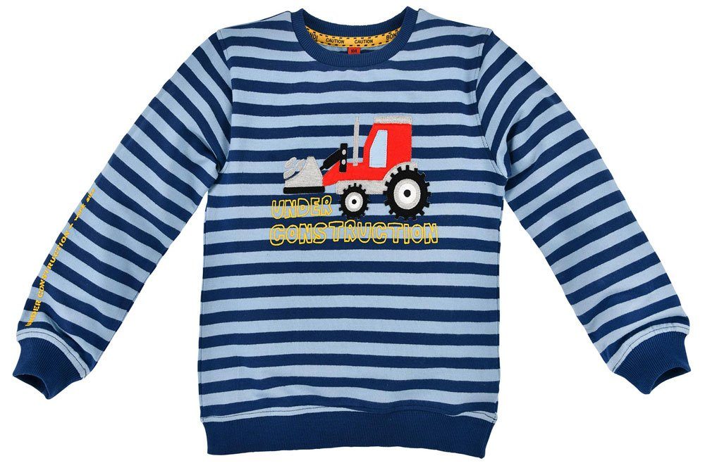 BONDI Sweatshirt »für Jungen "Bagger" - Blau Gestreift, 33125 - Kinder  Pullover Langarmshirt Bulldozer« online kaufen | OTTO