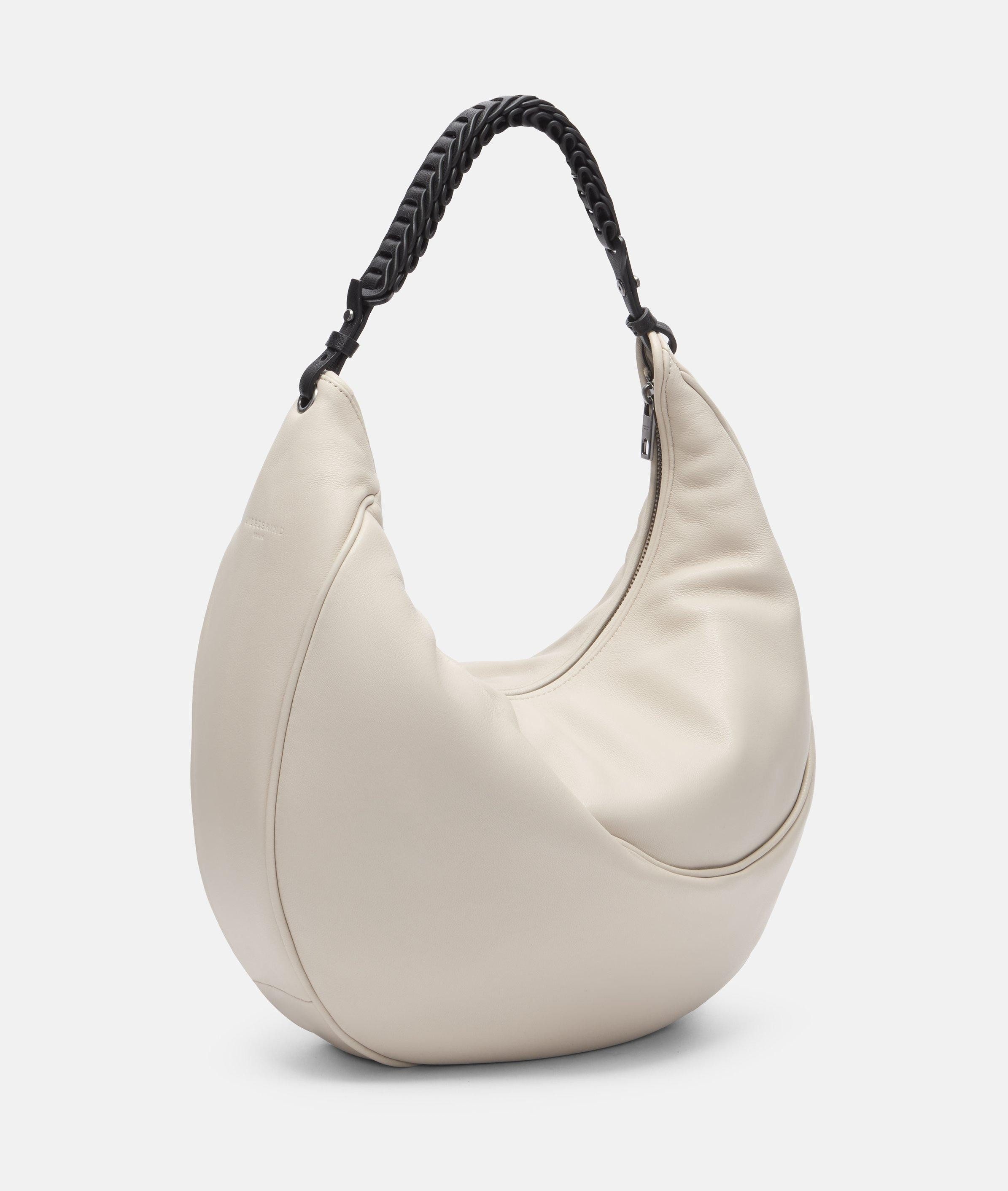 Liebeskind Berlin Schultertasche Luna Hobo M, Geräumige Hobo-Bag aus gewachstem Leder