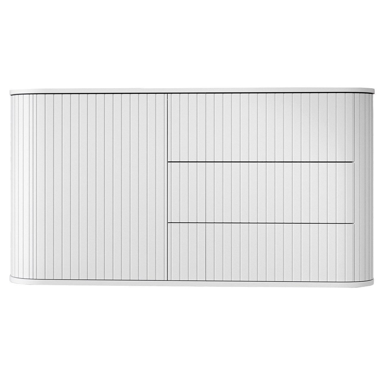 MOEBLINE Kommode Sideboard 1D3SZ ZILLO mit 3 Schubladen weiß