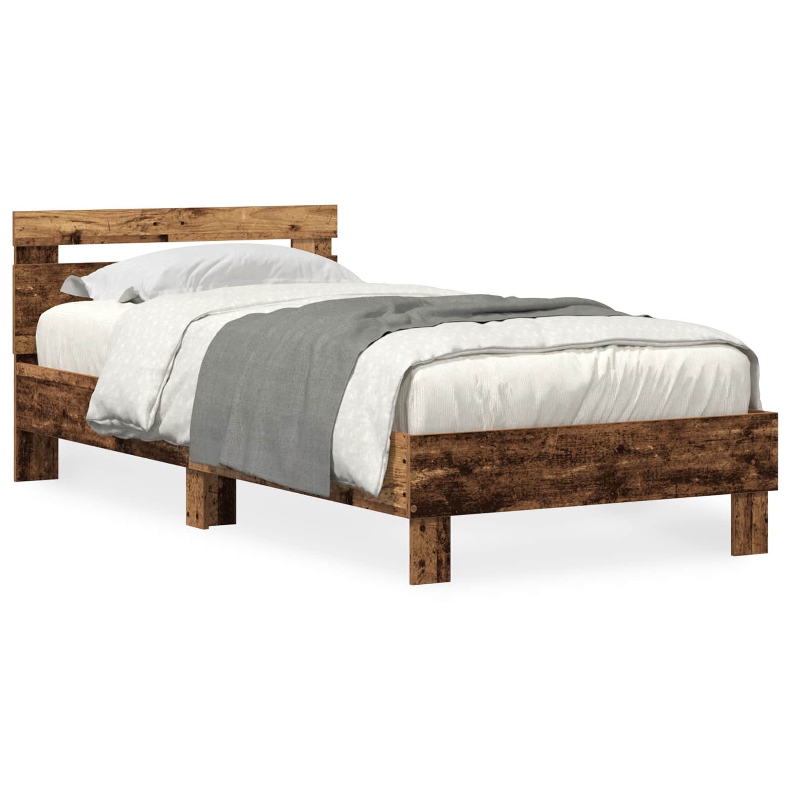 vidaXL Bett Bettgestell Altholz 75 x 190 cm Holzwerkstoff (1-tlg) günstig online kaufen