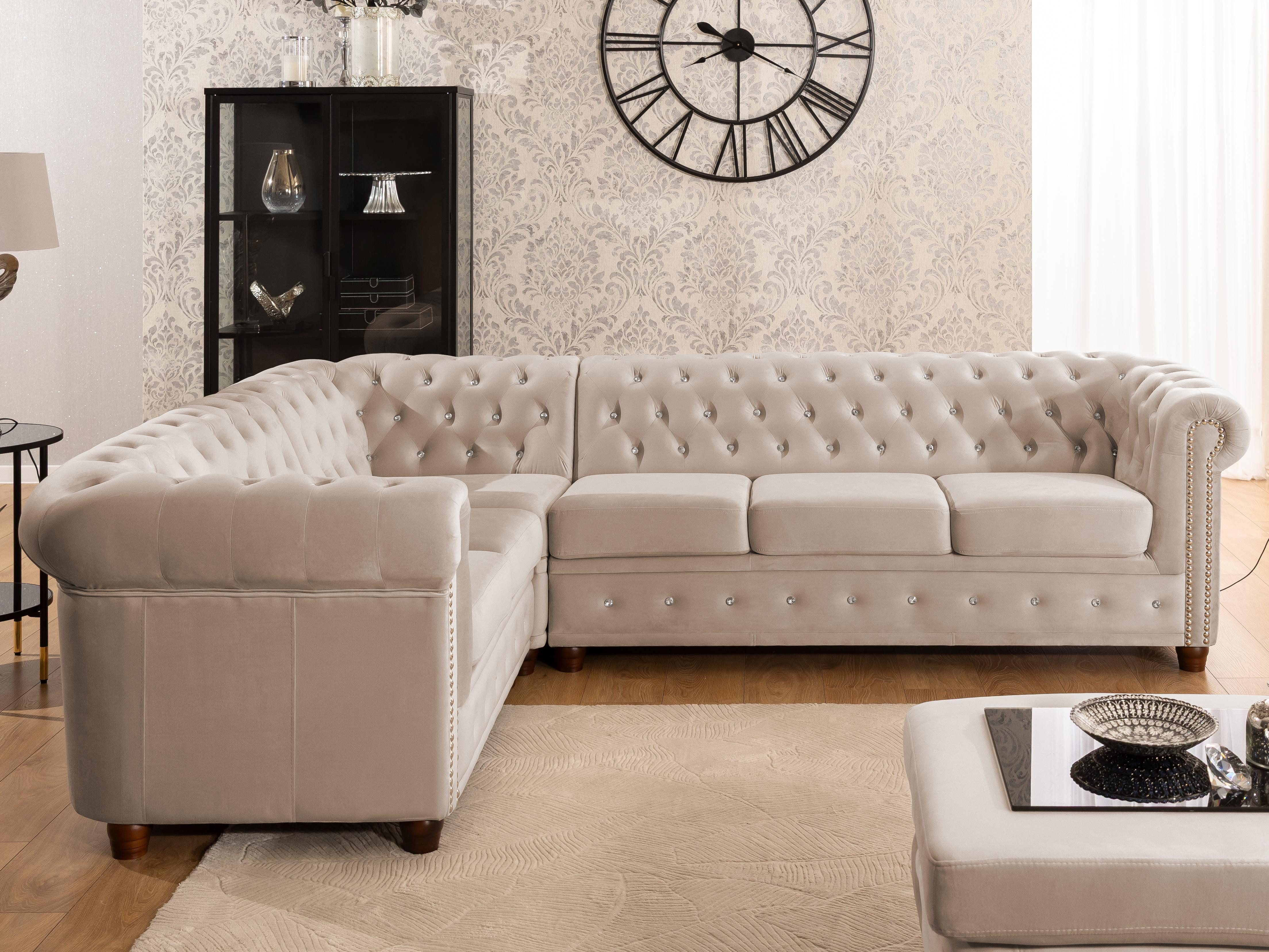 S-Style Möbel Ecksofa Chesterfield L-Form Cleo günstig online kaufen