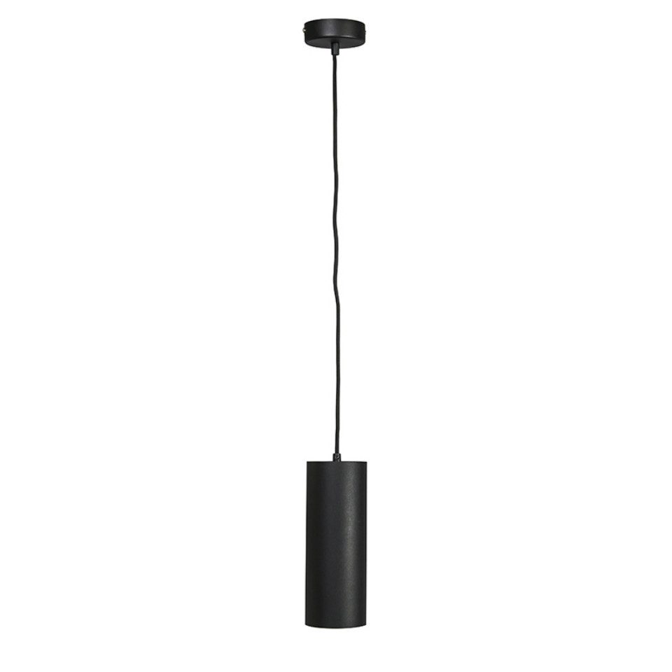 Qazqa Pendelleuchte Tubo, LED wechselbar, GU10, Schwarz, Design, Aluminium, 1-flammig