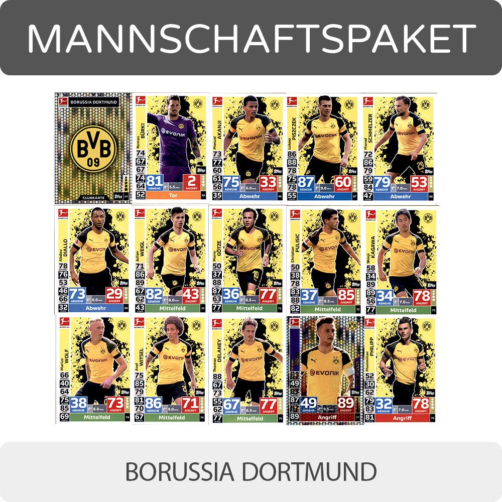 Topps Sammelkarte Topps Match Attax - 2018/19 - Mannschaftspaket - Borussia Dortmund