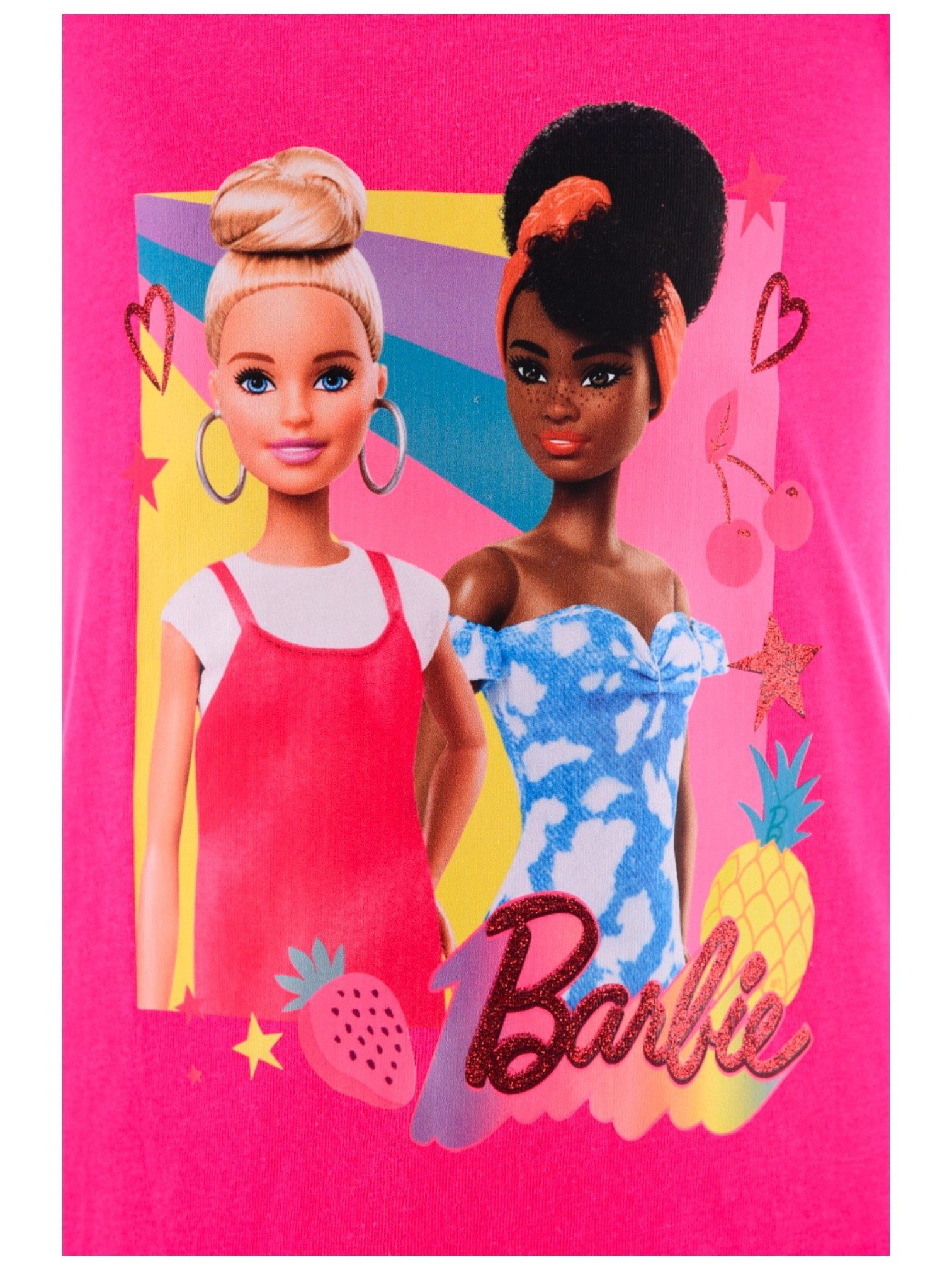 Barbie Sommerkleid mit Glitzerdetails Mädchen Jerseykleid Gr. 104-140 cm