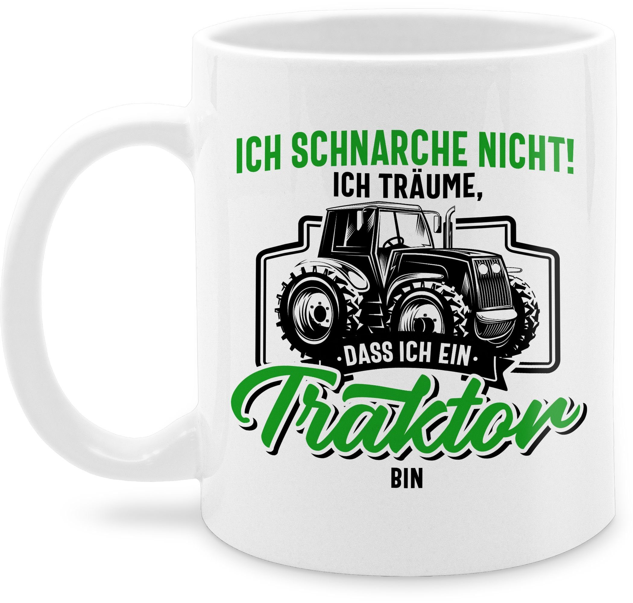 Shirtracer Tasse 1 nicht ich bin Traktor bunt, dass ein Weiß ich Ich Traktor Keramik, schwarz schnarche träume