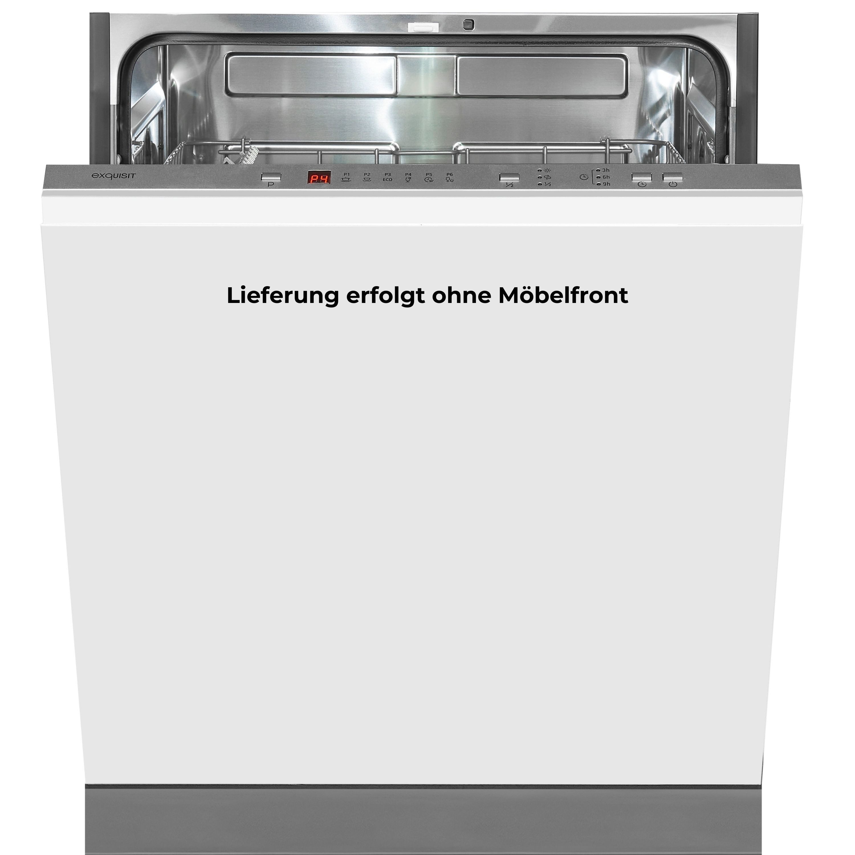 exquisit vollintegrierbarer Geschirrspüler PRO EGSP6312-E-030D, 12 Maßgedecke, 60 cm Breite, Auto-Door-Open, Aquastop, 11 Liter, Innenbeleuchtung