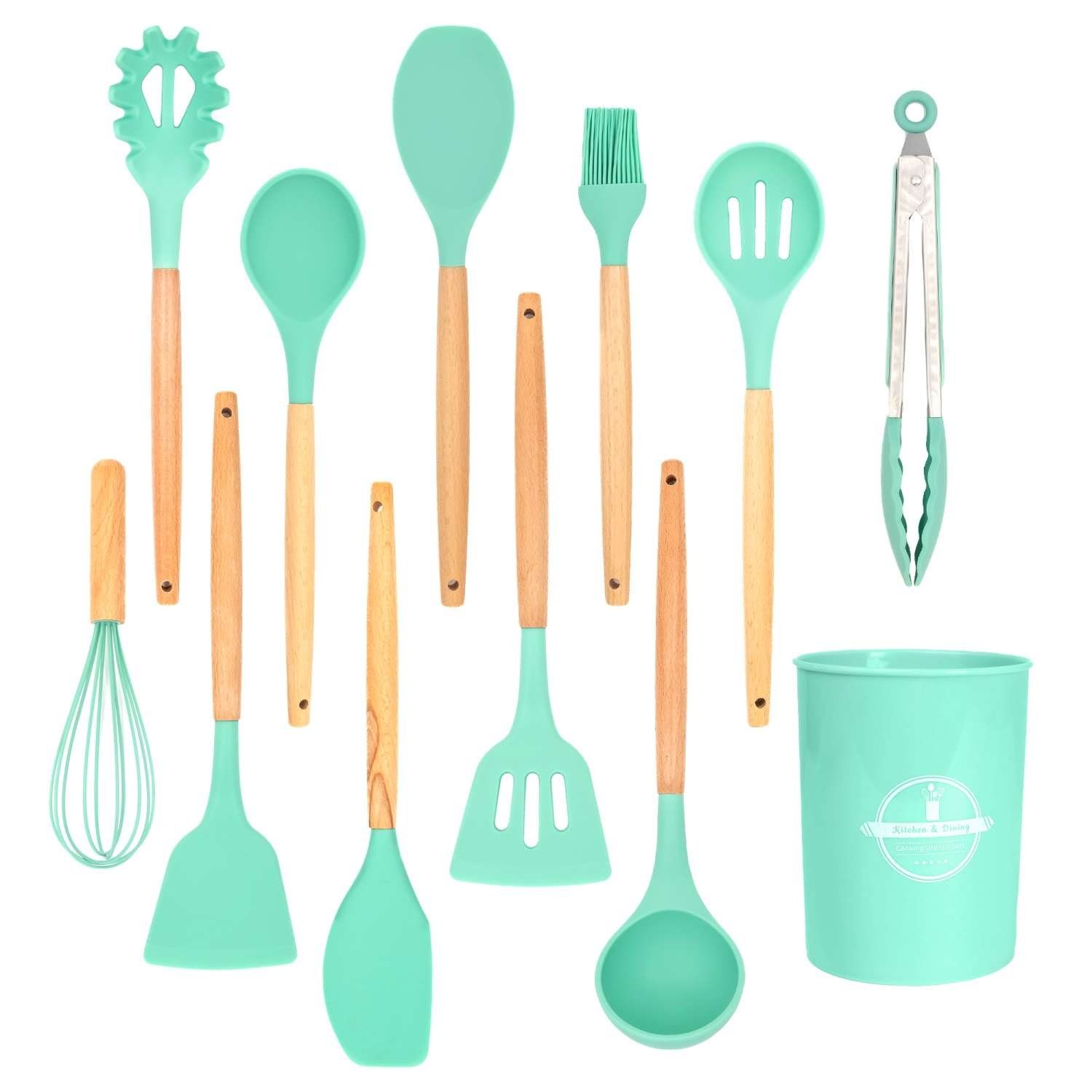 Intirilife Kochbesteck-Set (Set, 12-tlg., Set), Küchenutensilien Set Zange Снегоочистители Сковородыwender Schöpfkelle