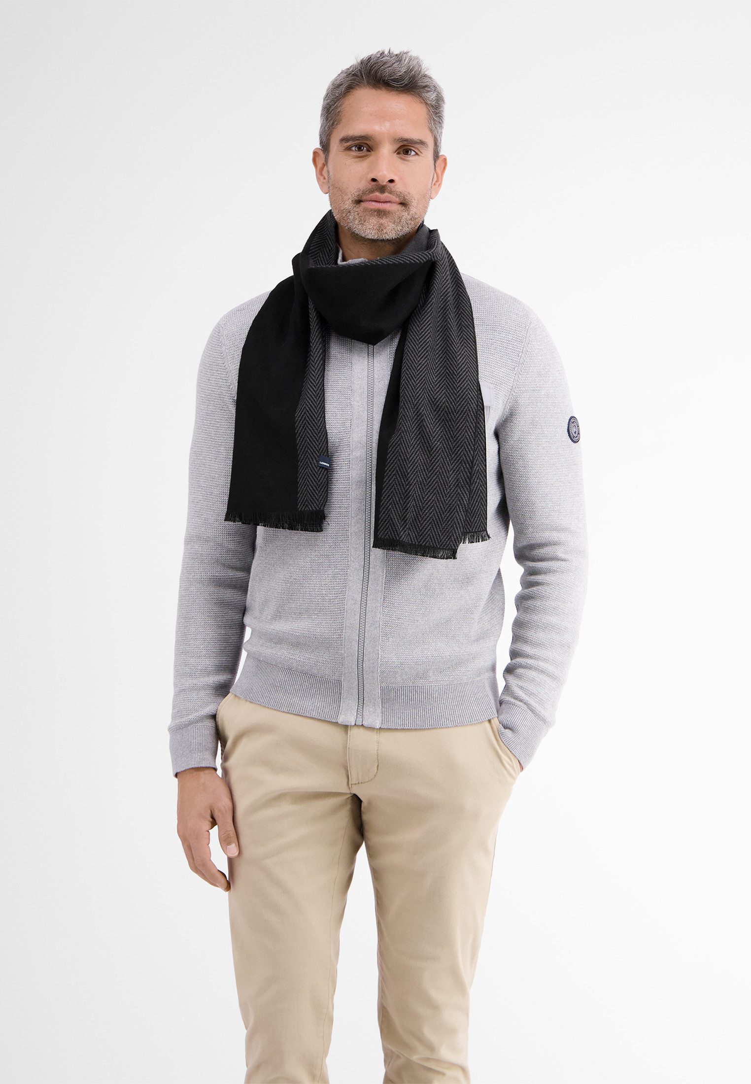 LERROS Wollschal Schal mit Fischgratmuster