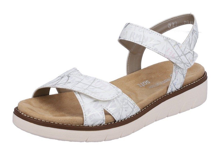 Sandale Klettverschlüssen mit Remonte weiß-kombiniert