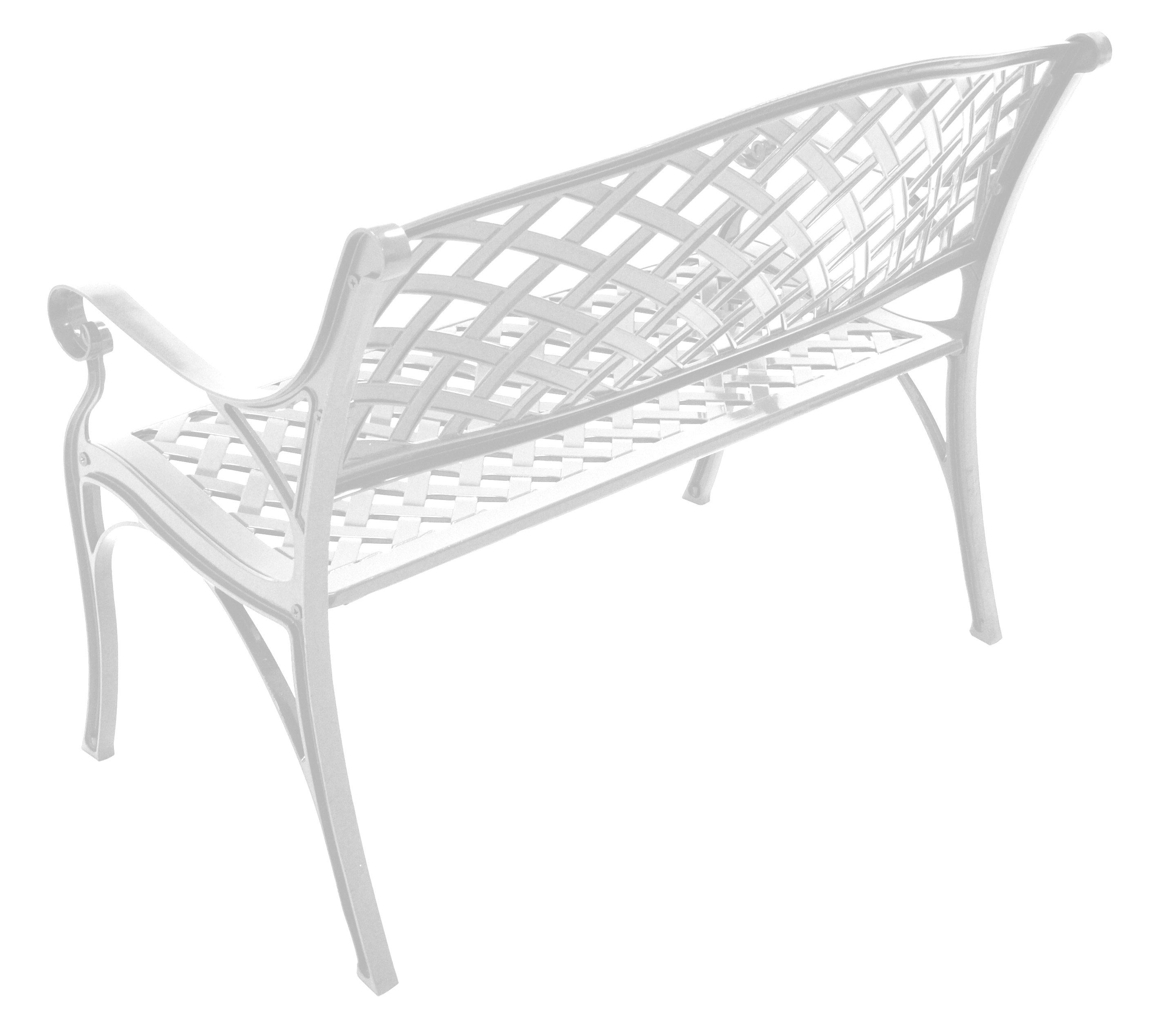DEGAMO Gartenbank OXFORD (1-St), Stilvolle Gartenbank aus wetterfestem Aluminiumguss WEISS
