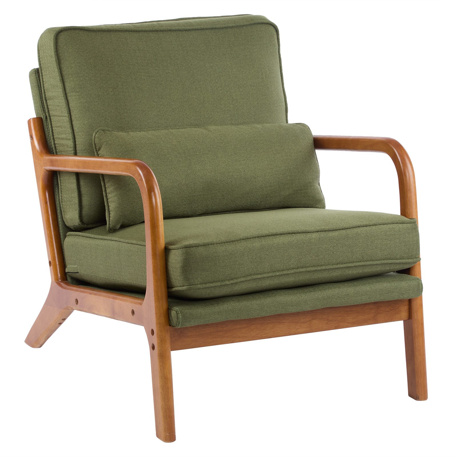 VINGLI Cocktailsessel, Moderner loungesessel, Sessel mit Massivholz, Lesesessel, bis 200 kg belastbar, Cord-Stoff