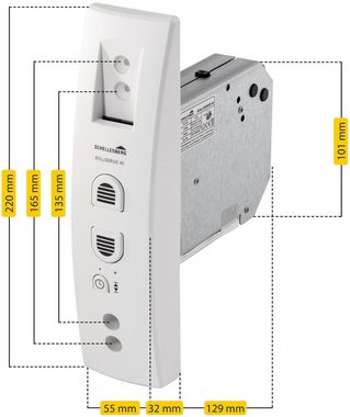 SCHELLENBERG Rollladengurt-Antrieb Elektrischer Gurtwickler Rollodrive 45, Lochabstand 135 oder 165 mm, 1-tlg., Rolladen Gurtwickler, für 23 mm Gurtbreite, max. 12 kg Zugkraft