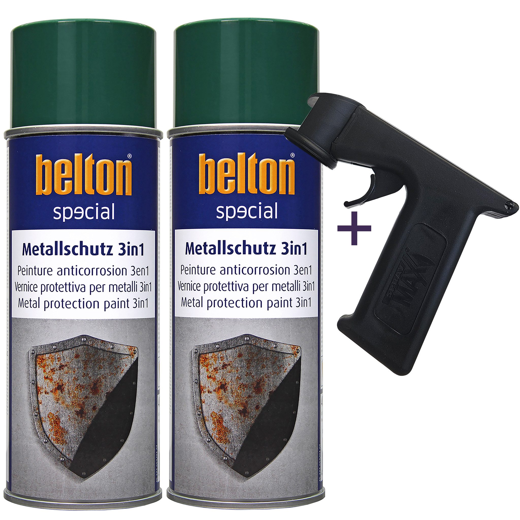 ECI Tools Metallschutzlack 2x Belton Metallschutzlack 3in1 400 ml incl. Handgriff, Farbiger Decklack