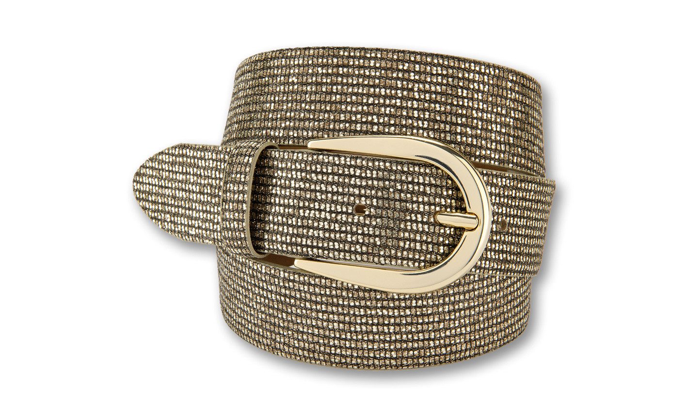 BERND GÖTZ Ledergürtel mit reflektierenden Glanzpunkten