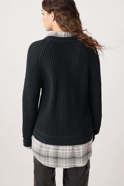 Next 2-in-1-Pullover Karierter Pullover mit Blusendetail (1-tlg)