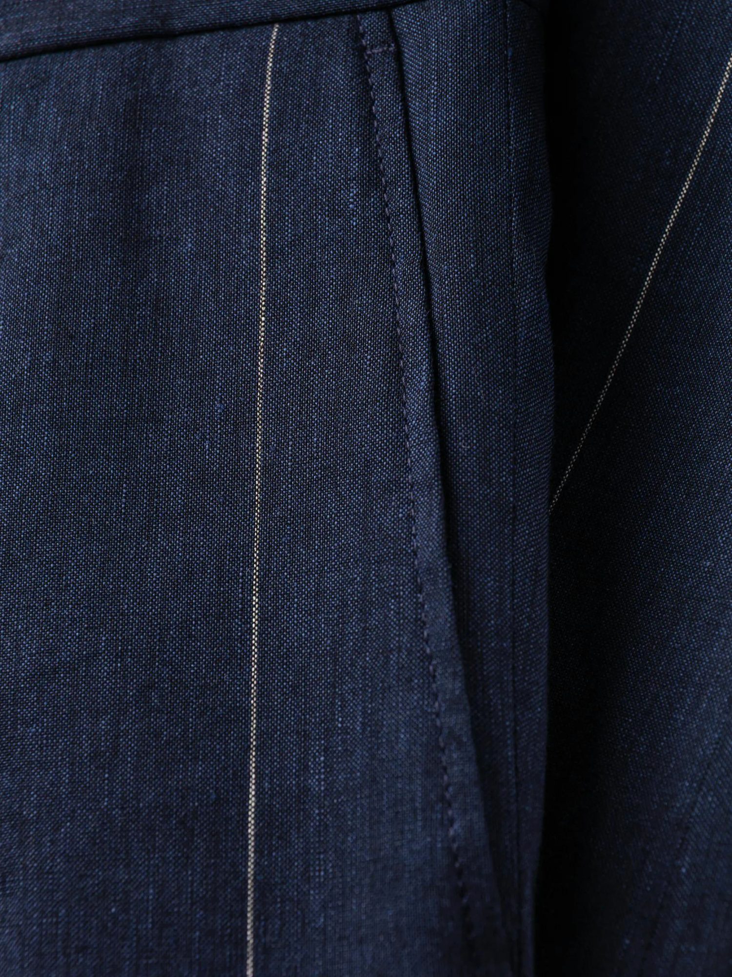 Windsor Stoffhose blau, Casual, Leinen, Gestreift, Straight Leg, Mittel
