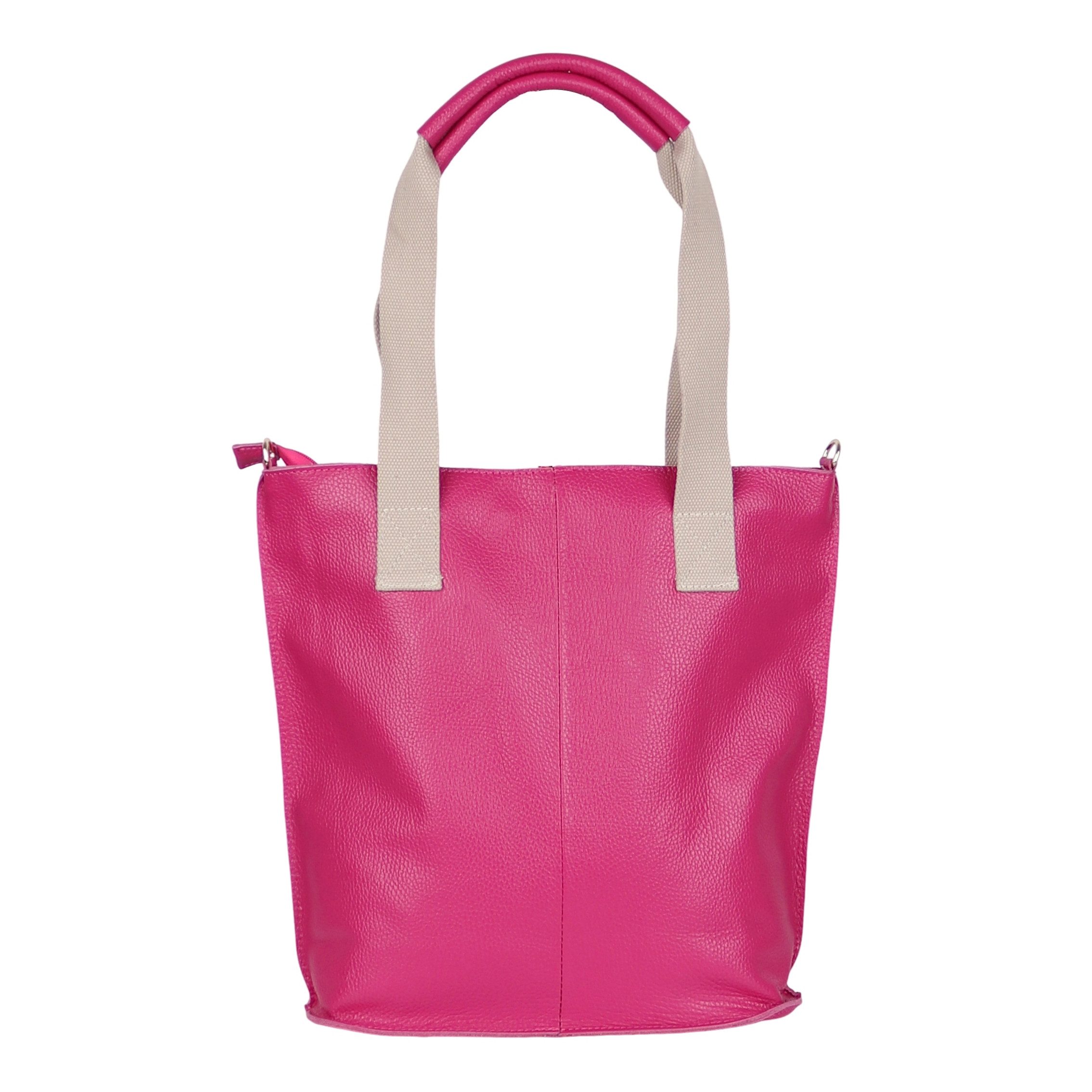 MIRROSI Shopper aus Echtleder, Made in Italy, Beuteltasche, ca.35 x 37 x 11 cm, ein A4-Ordner passt ebenfalls rein