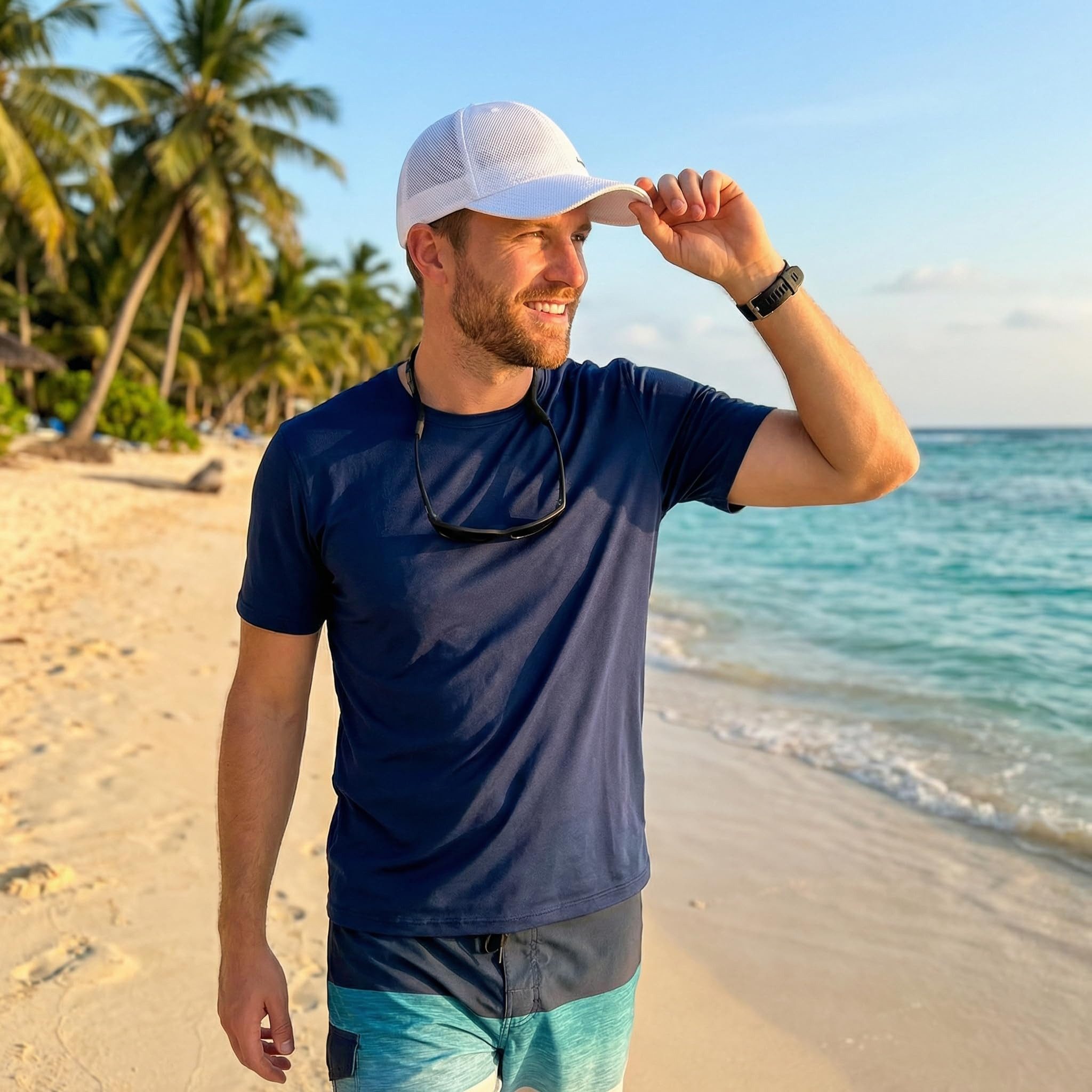 FOUORTUNATE-BEE Baseball Cap Baseballcap Sommer Mesh Cap atmungsaktiv verstellbar Unisex Kappe Für Strand Wandern Radfahren Camping Reisen Sport Sonnenschutz