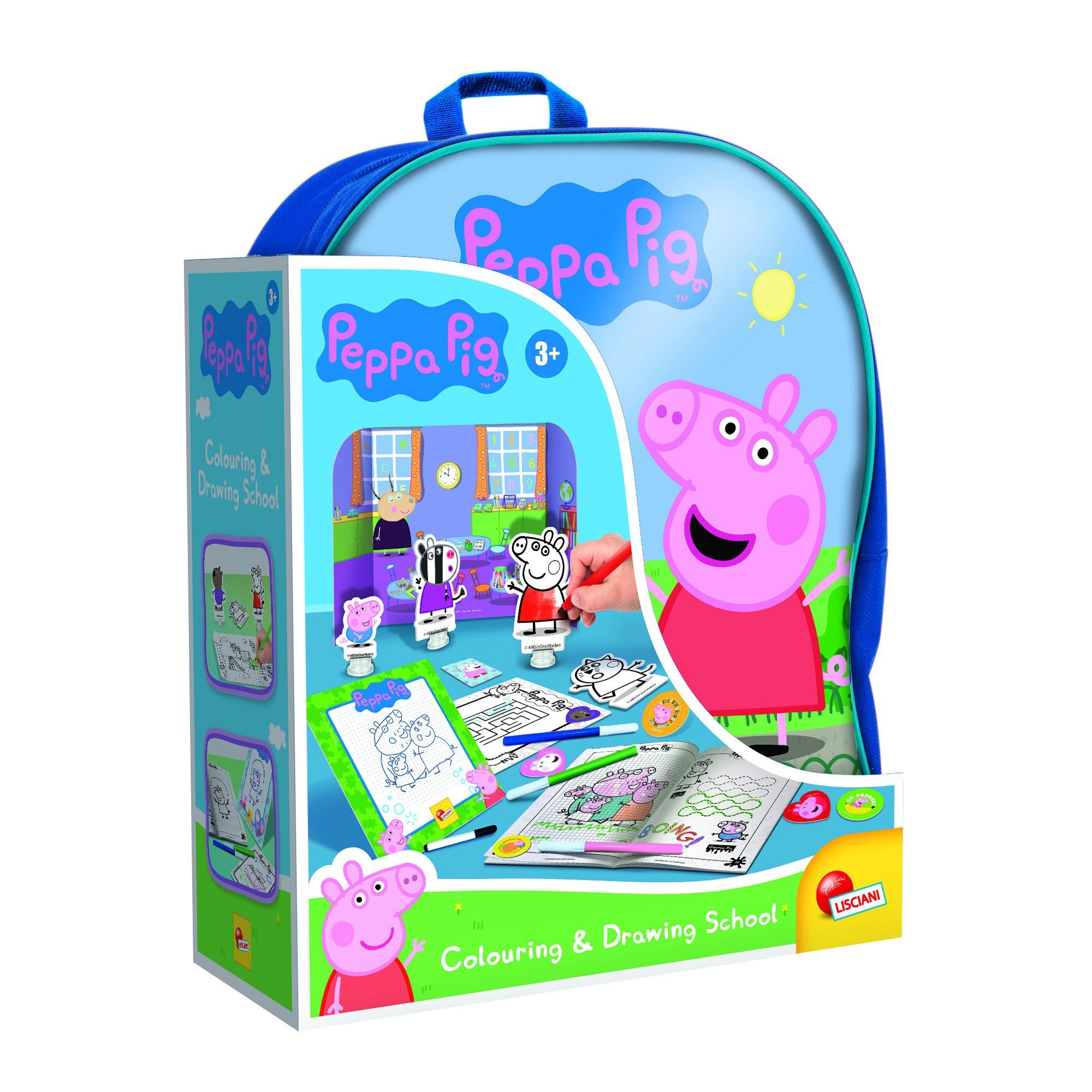 Lisciani Kreativset Peppa Wutz Mal- und Zeichenschule mit Rucksack