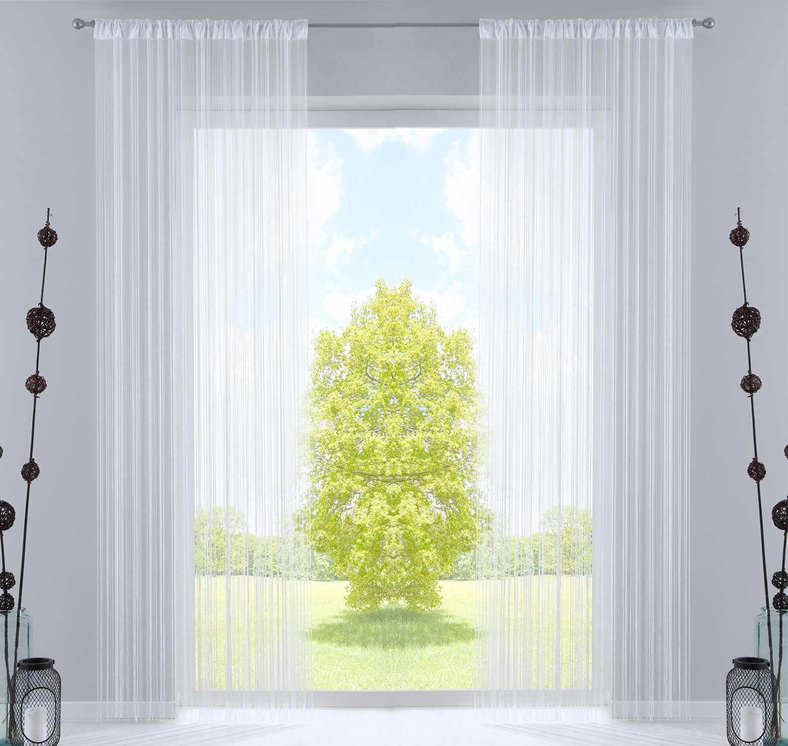 Gardinenbox Gardine (2 St), Kräuselband, transparent, Fadengardine Tunneldu günstig online kaufen