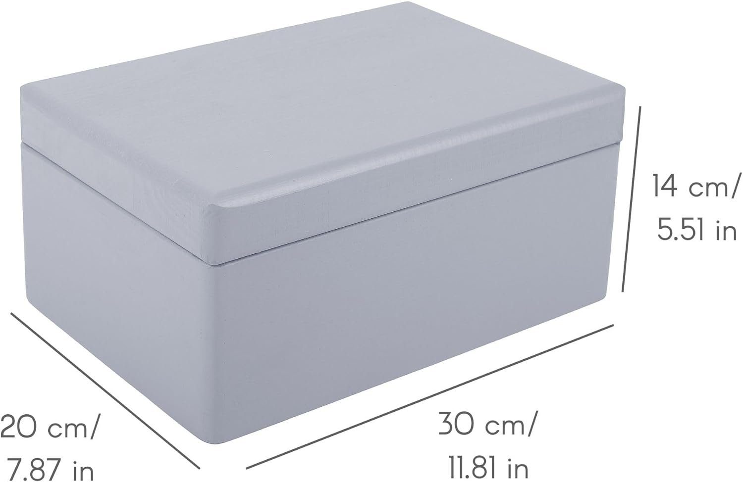 Creative Deco Holzkiste mit Deckel Groß Erinnerungsbox Baby Holzbox 30 x 20 x 14 cm, mit Scharnieren