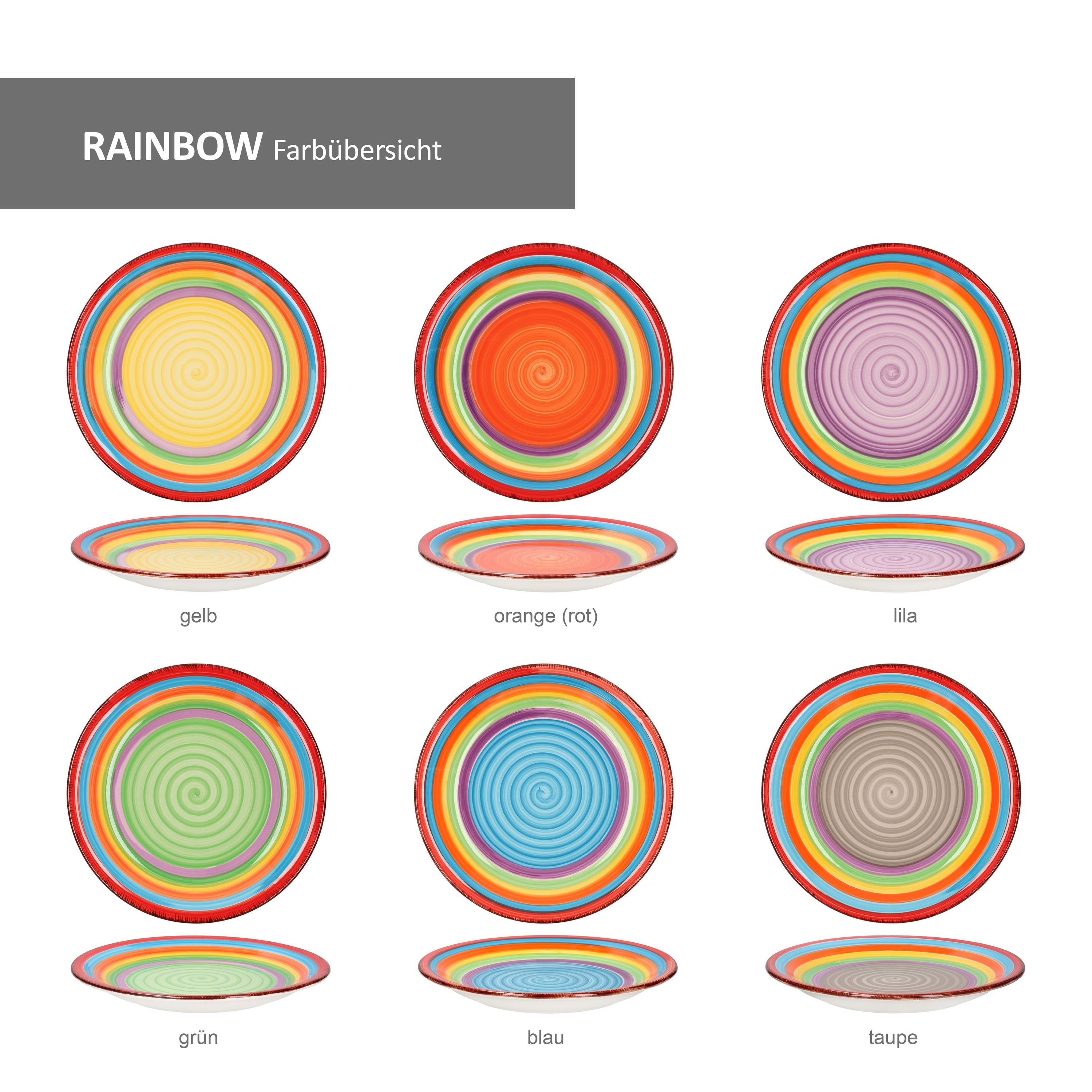 MamboCat Teller-Set 18-teiliges Tellerset Ibiza Rainbow für 6 Personen farbenfroher Stil