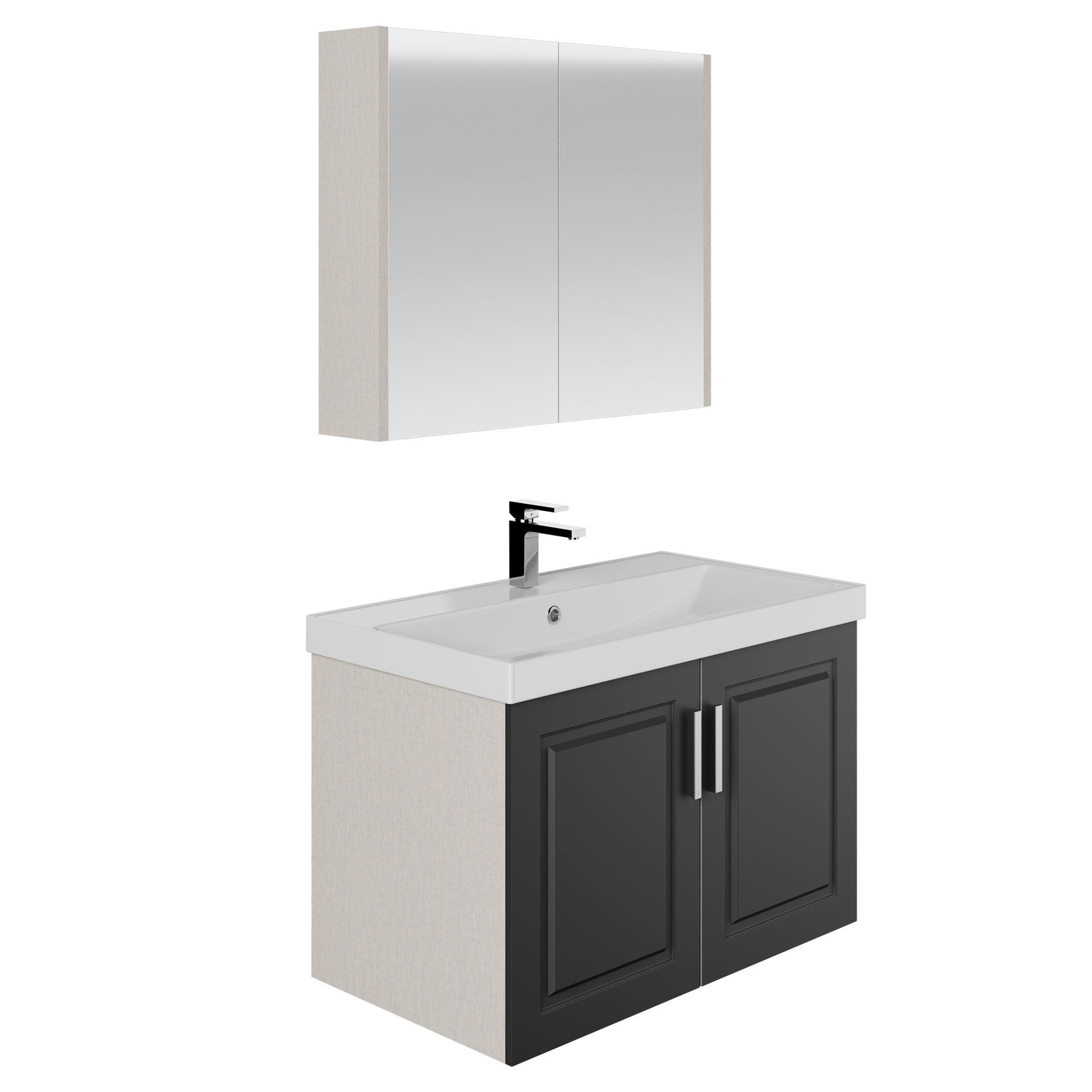 Karen Badmöbel-Set Badmöbel Set Arin Anthrazit 60, (Komplett-Set, 3-Teilig günstig online kaufen
