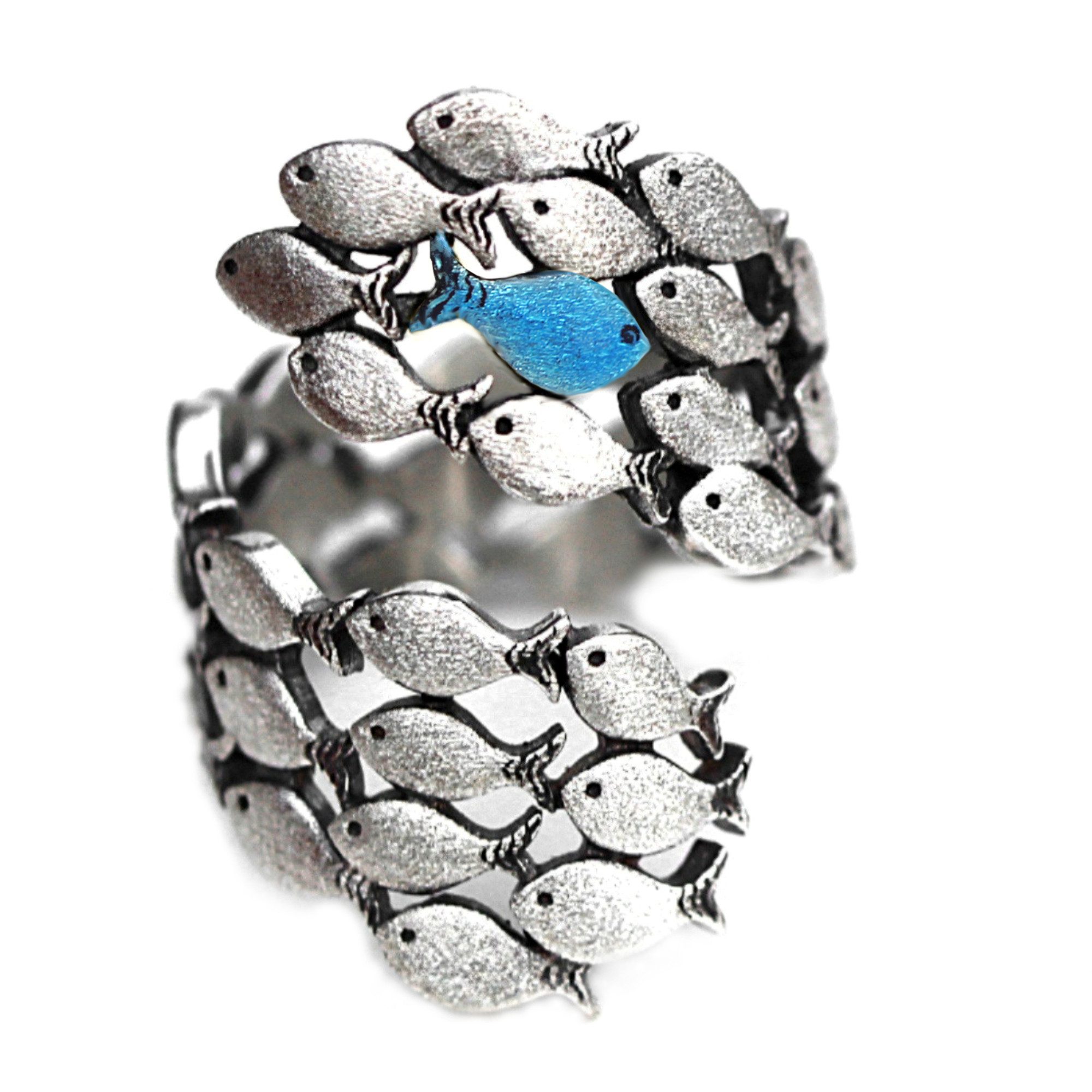 Villa Sorgenfrei Schmuckmanufaktur Silberring Gegen den Strom. Grosser Spir günstig online kaufen