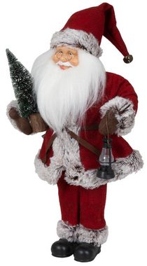 Christmas Paradise Weihnachtsmann 45cm mit Spieluhr aufziehbar (Deko Figur, 1 St), Weihnachtsdeko Nikolaus mit Kopfdrehung und Musik, Rot
