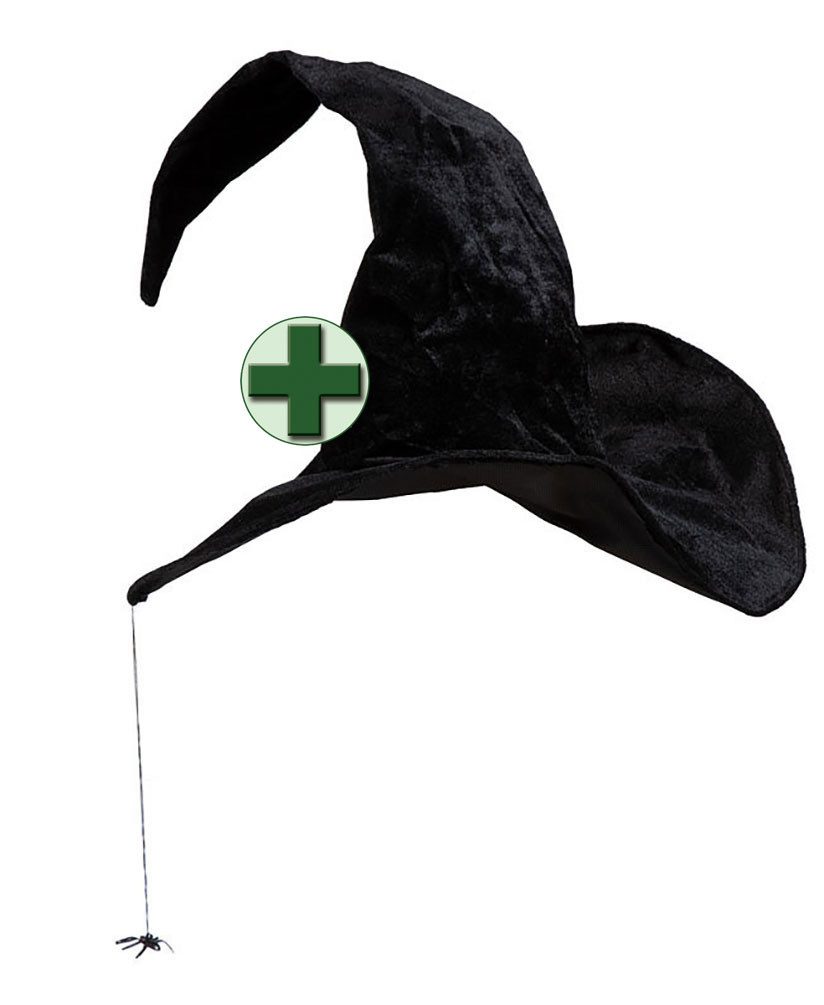 Karneval-Klamotten Hexen-Kostüm Damen klassisches lang Plus Size mit Hexenhut, Halloweenkostüm Frauenkostüm Hexe Hexenkleid hochwertig große Größen
