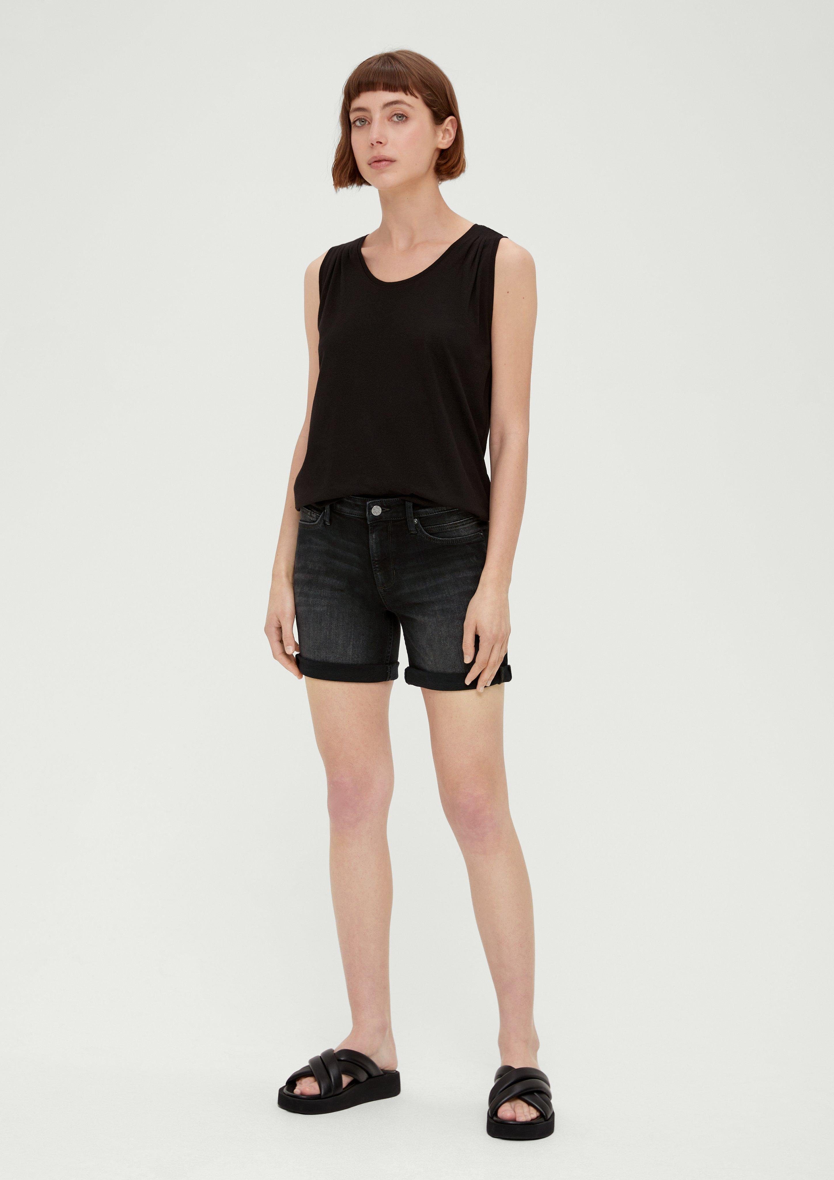 Jeansshorts / s.Oliver Slim Rise Waschung / Leg Mid / Jeans-Shorts Fit Slim Betsy
