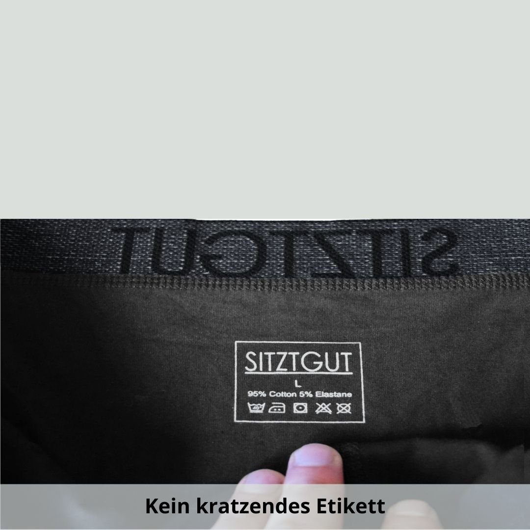 Sitztgut Boxershorts aus Baumwolle – Super Weich, Kratzfrei, Trocknergeeignet, Top Passform (Set, 10-St) Super Sitz dank 7-teiliger Schnitt statt 3-teilig, gekämmte Baumwolle