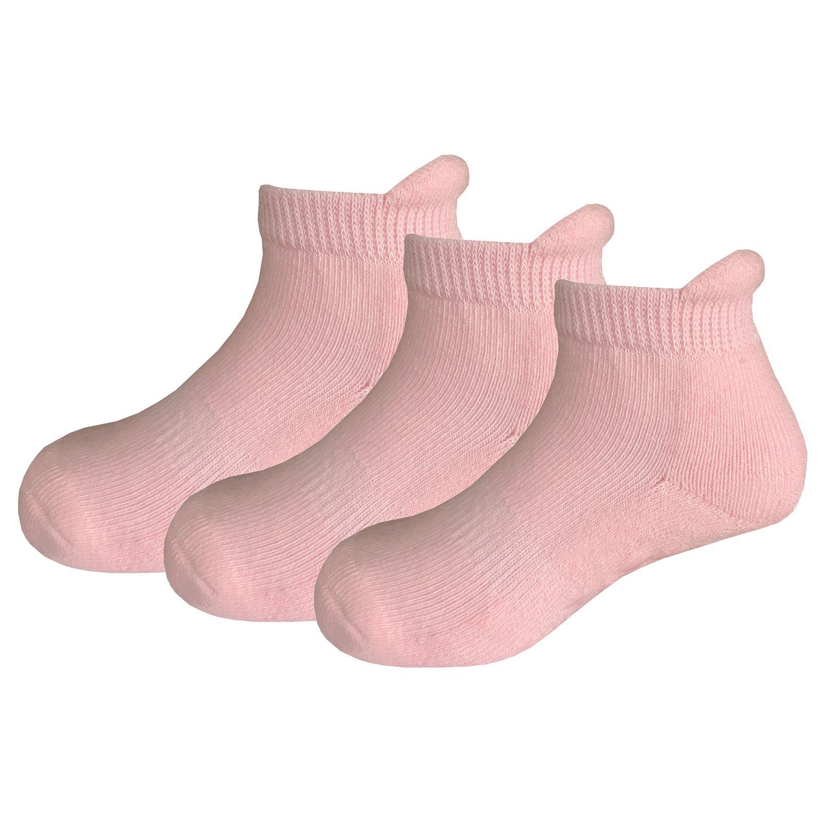 Yalion Arbeitssocken Babysocken (3-Paar) Anti-Rutsch-Socken Weiche Kinder Baumwoll Socke Atmungsaktiv und warm Rosa