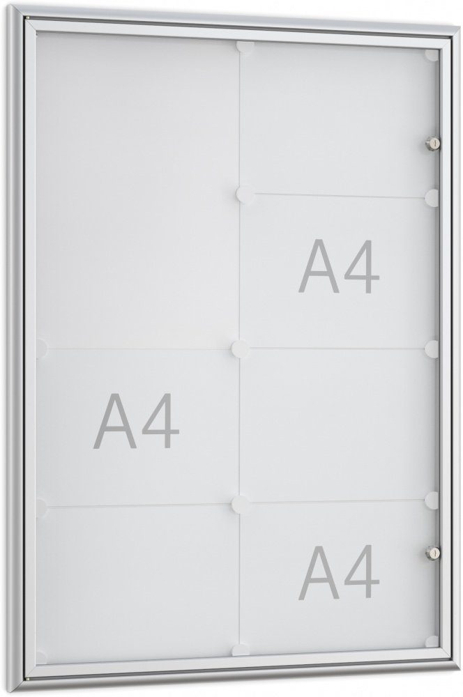 König Werbeanlagen Rahmen Ihre DIN A4-Aushänge in allen Räumen schnell präsentiert: BSK 8 - 8 x DIN A4 - Einseitig - 22 mm Bautiefe - Vitrine