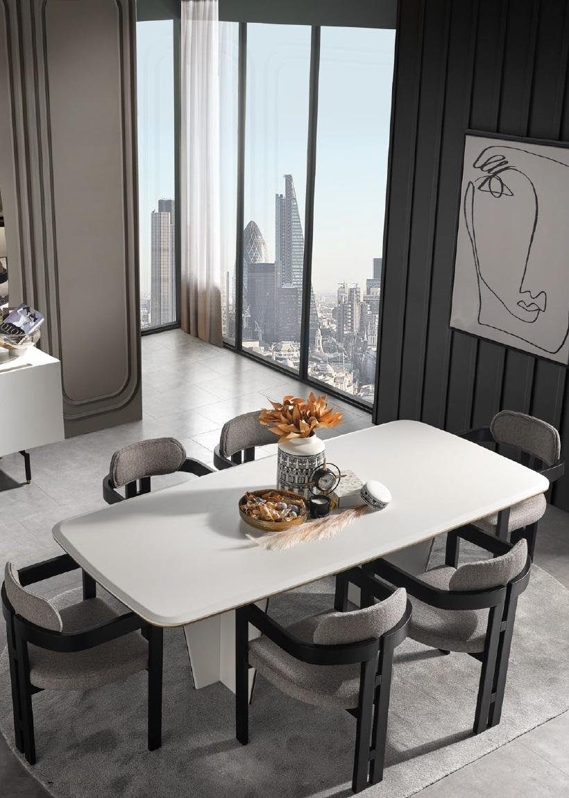 Moderne JVmoebel Luxus Polster Stuhl Stuhl Holz mit Design Neu Holz Textil Esszimmer