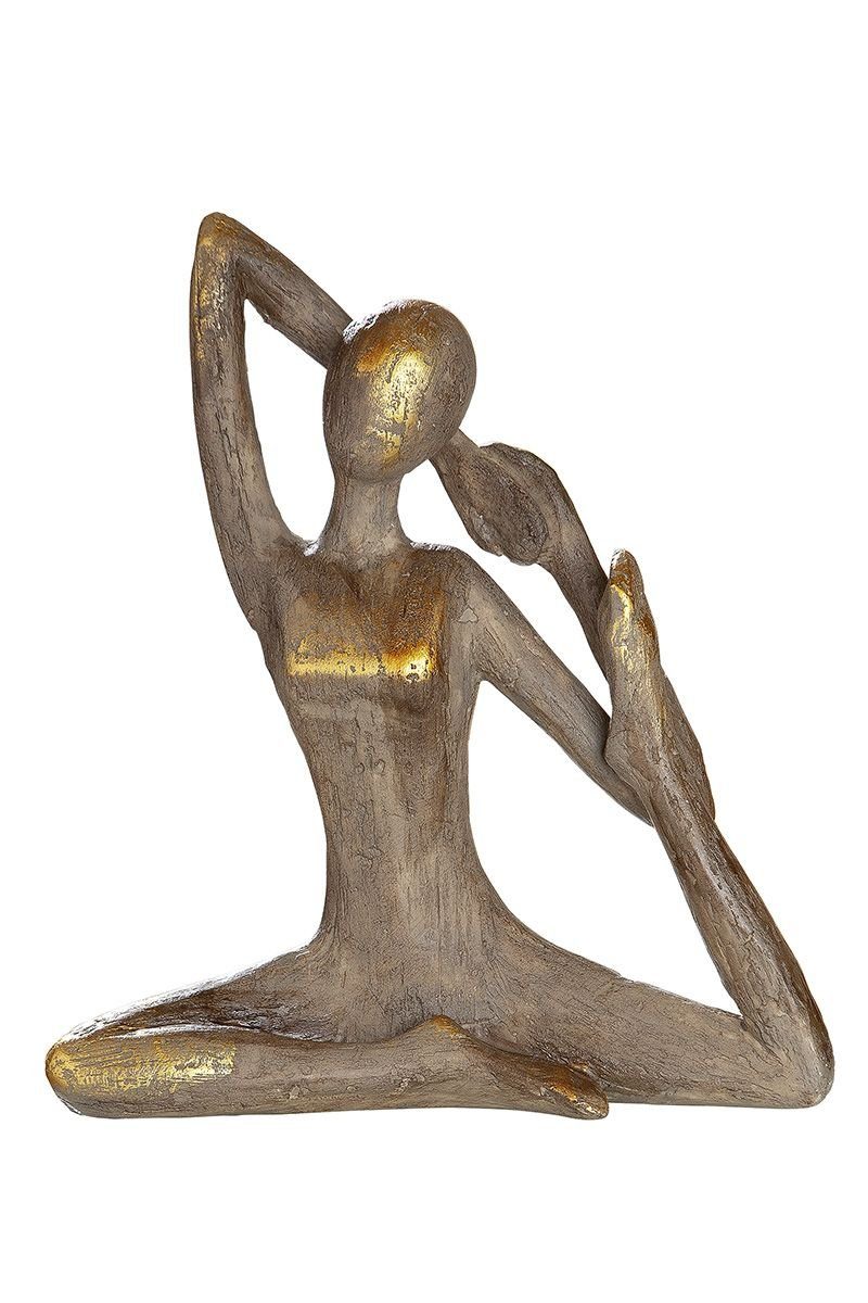 GILDE Dekoobjekt Höhe Frau hinter dem Hände 26cm Figur 2er Kopf Set Poly Yoga