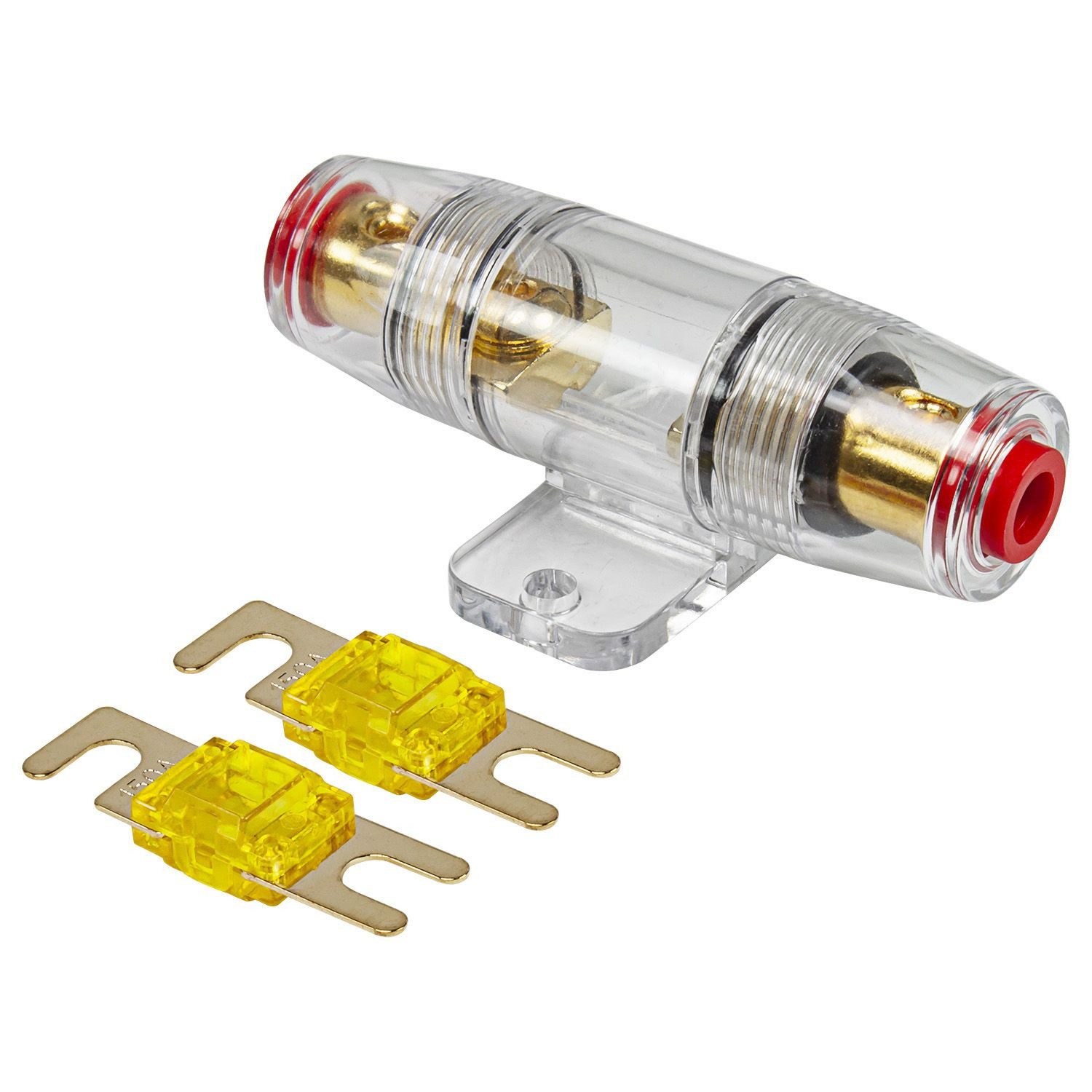 tomzz Audio Kfz-Sicherungshalter Mini ANL Sicherungshalter transparent für Kabel bis 25qmm + 2 x 150A S