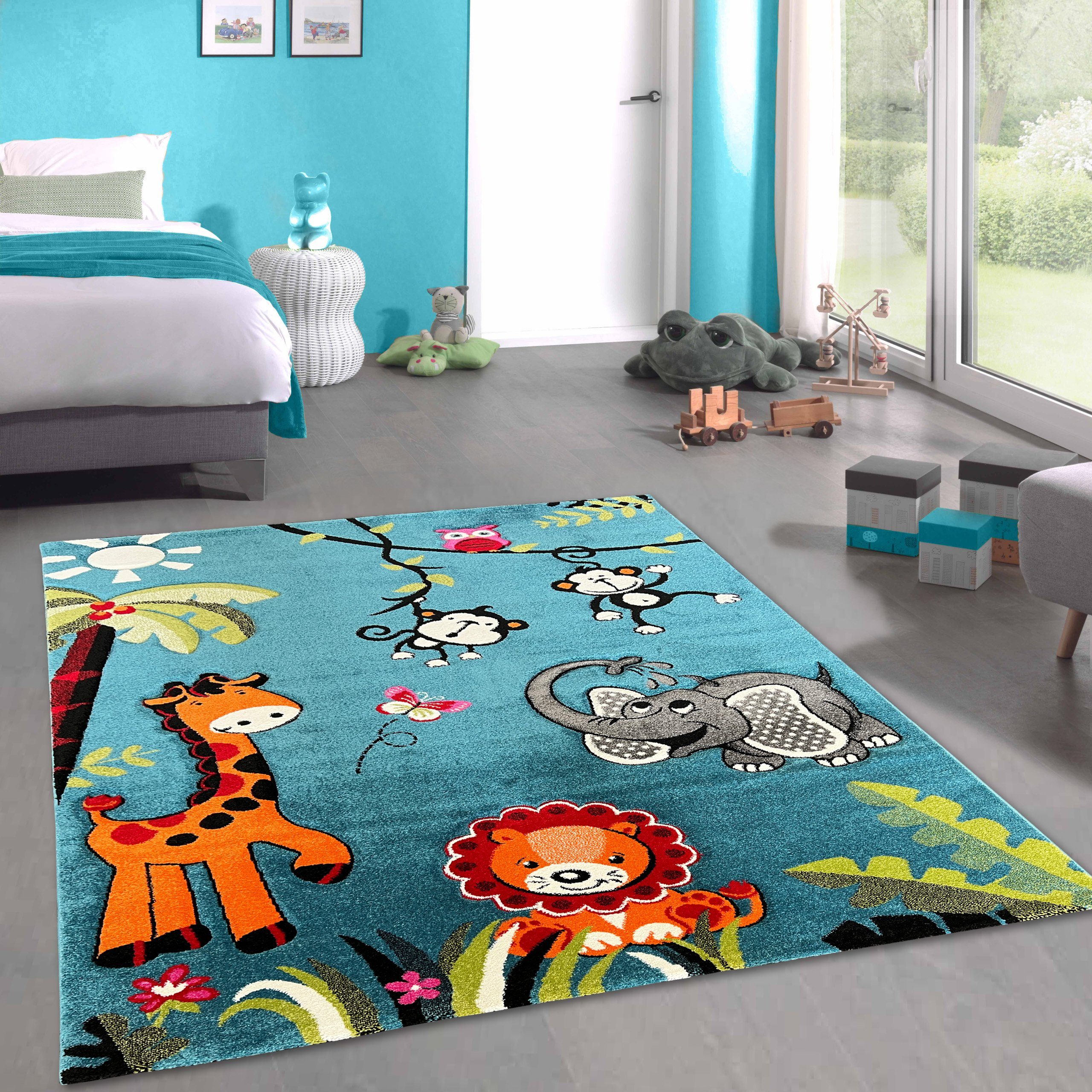Carpetia Kinderteppich Kinderspiel Teppich mit Zootier-Motiv günstig online kaufen